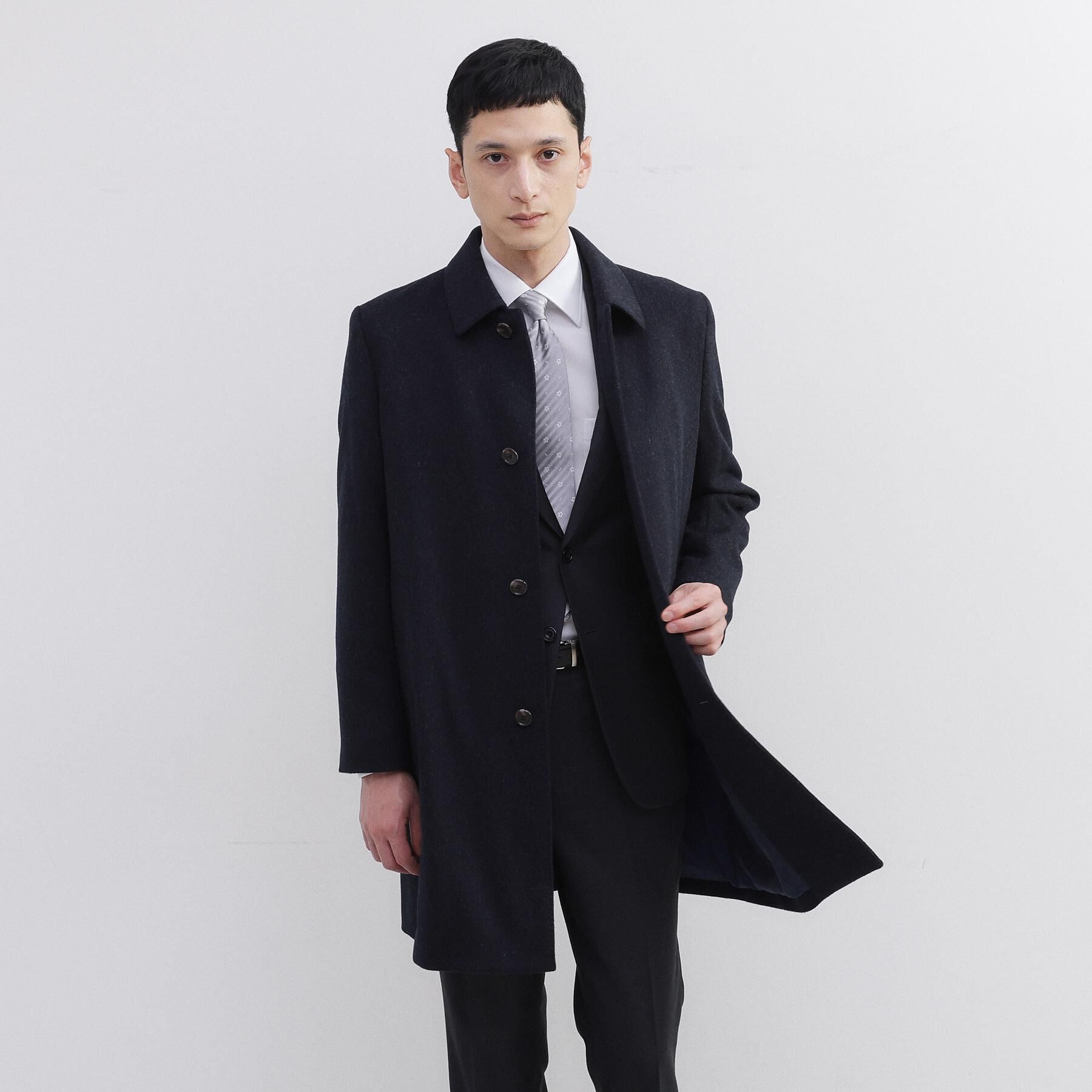 TAKEO KIKUCHI「カシミヤブレンド ビーバー調ステンカラーコート」|ステンカラーコート|