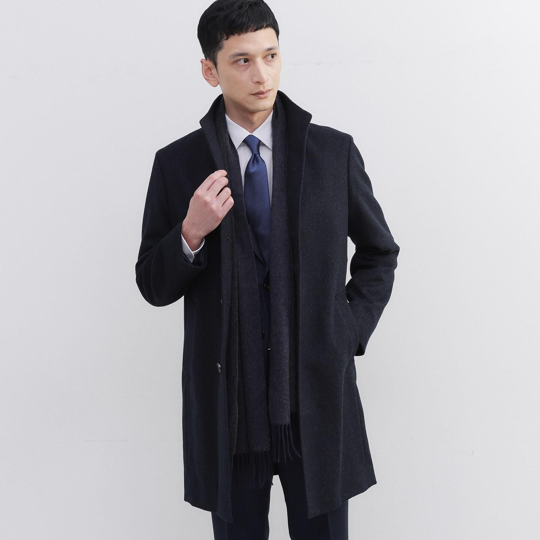 TAKEO KIKUCHI「【洗えるベビーカシミヤ】 ベビーカシミヤ無地マフラー」|ストール|