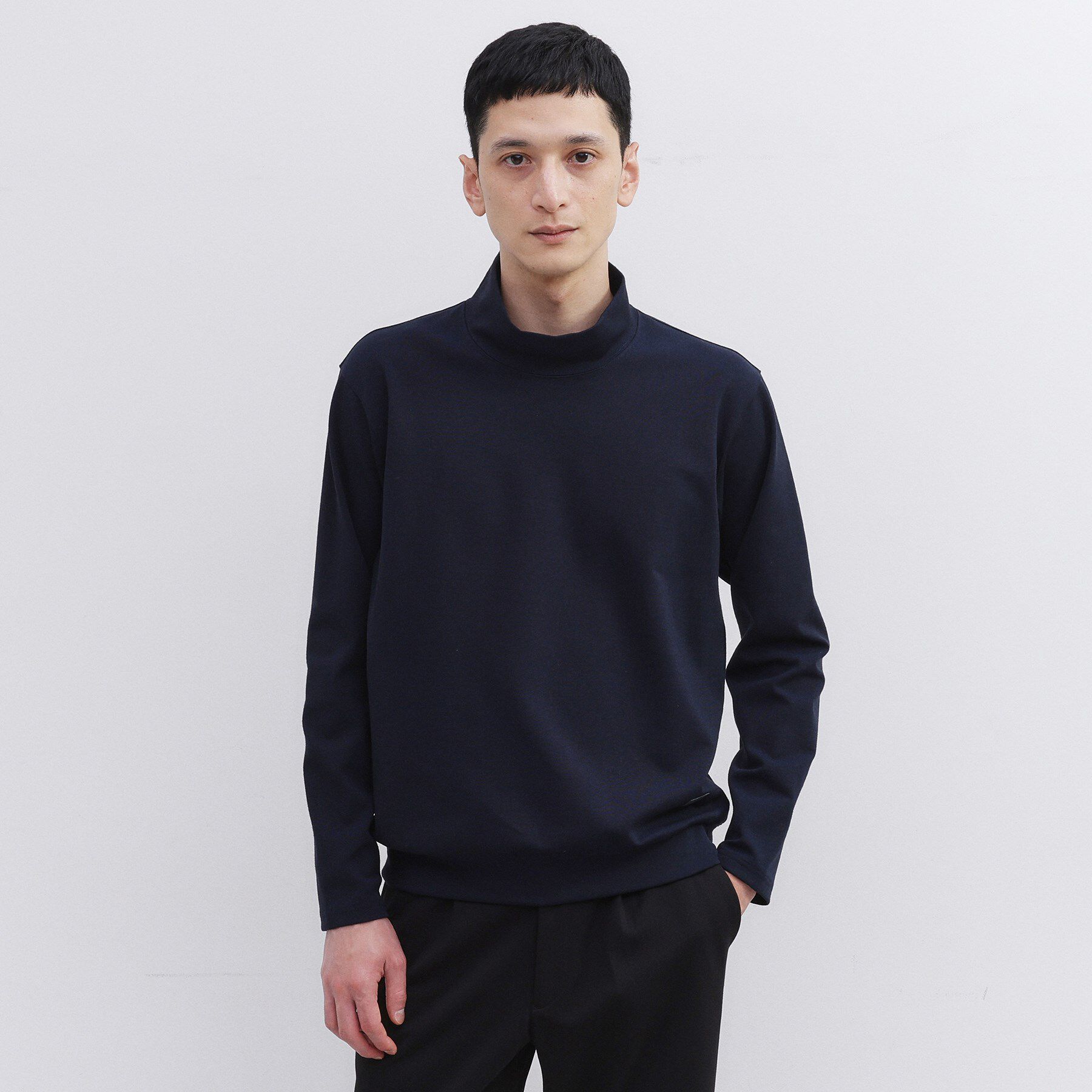 TAKEO KIKUCHI「【Sサイズ～】ウォーム ミラノリブ オフネック プルオーバー」|Tシャツ・カットソー|ネイビー(094)