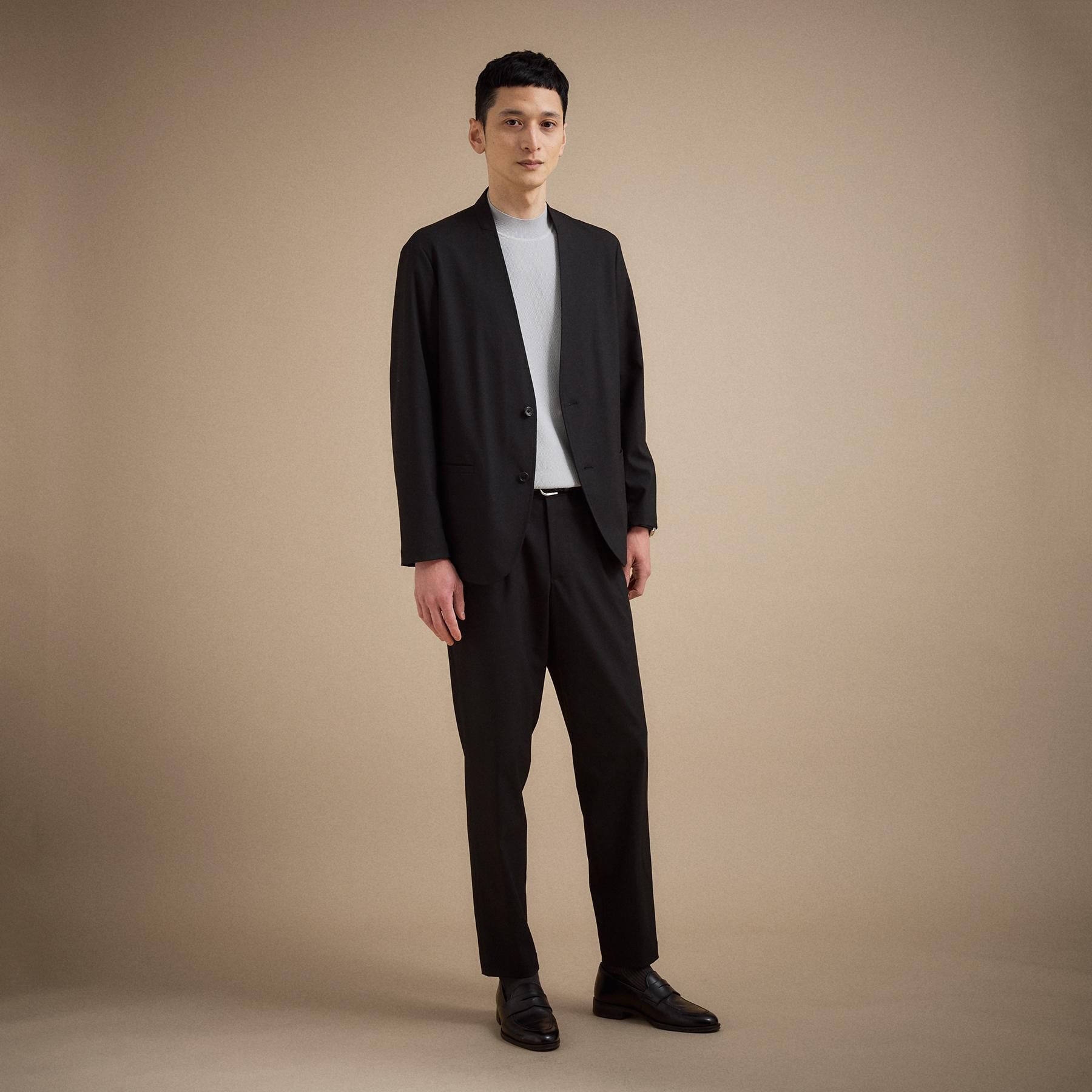 TAKEO KIKUCHI「【ON／OFF兼用】CARREMANファブリック ノーカラージャケット」|ノーカラージャケット|