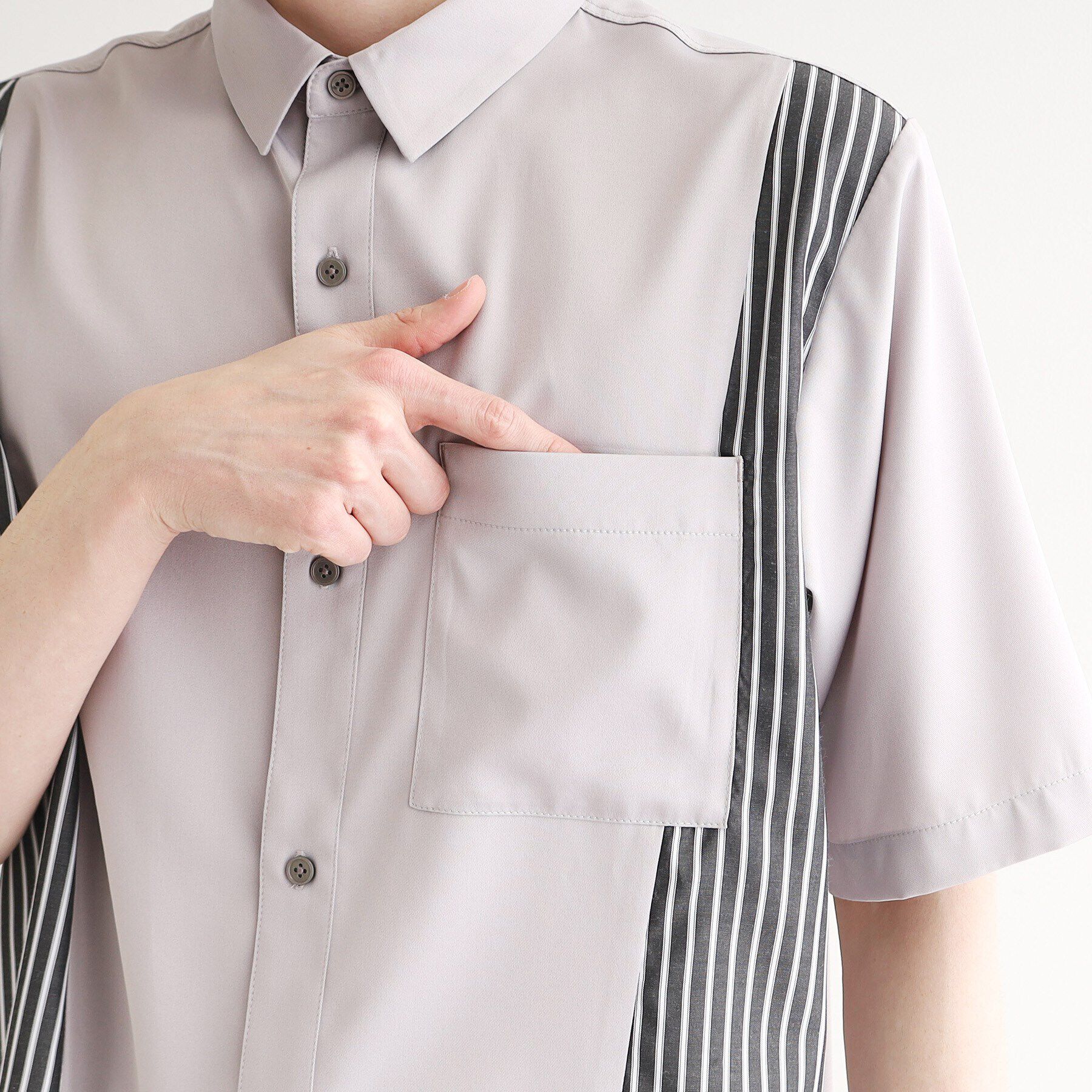 tk.TAKEO KIKUCHI「ストライプスイッチシャツ」|シャツ・ブラウス|