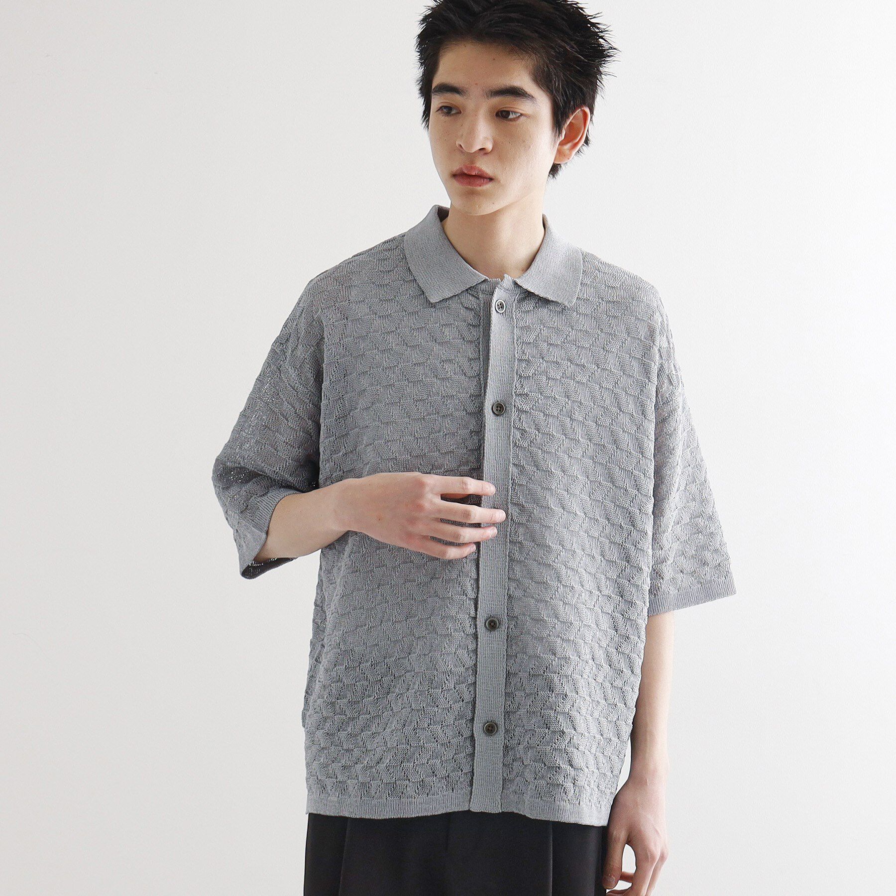 tk.TAKEO KIKUCHI「ニットポロカーディガン」|カーディガン|