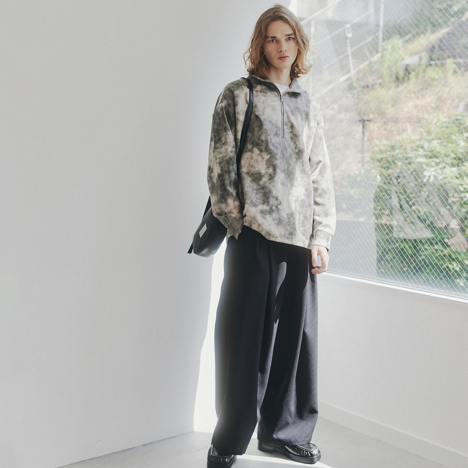 tk.TAKEO KIKUCHI「ヴィンテージライクプリント ハーフジッププルオーバー」|Tシャツ・カットソー|