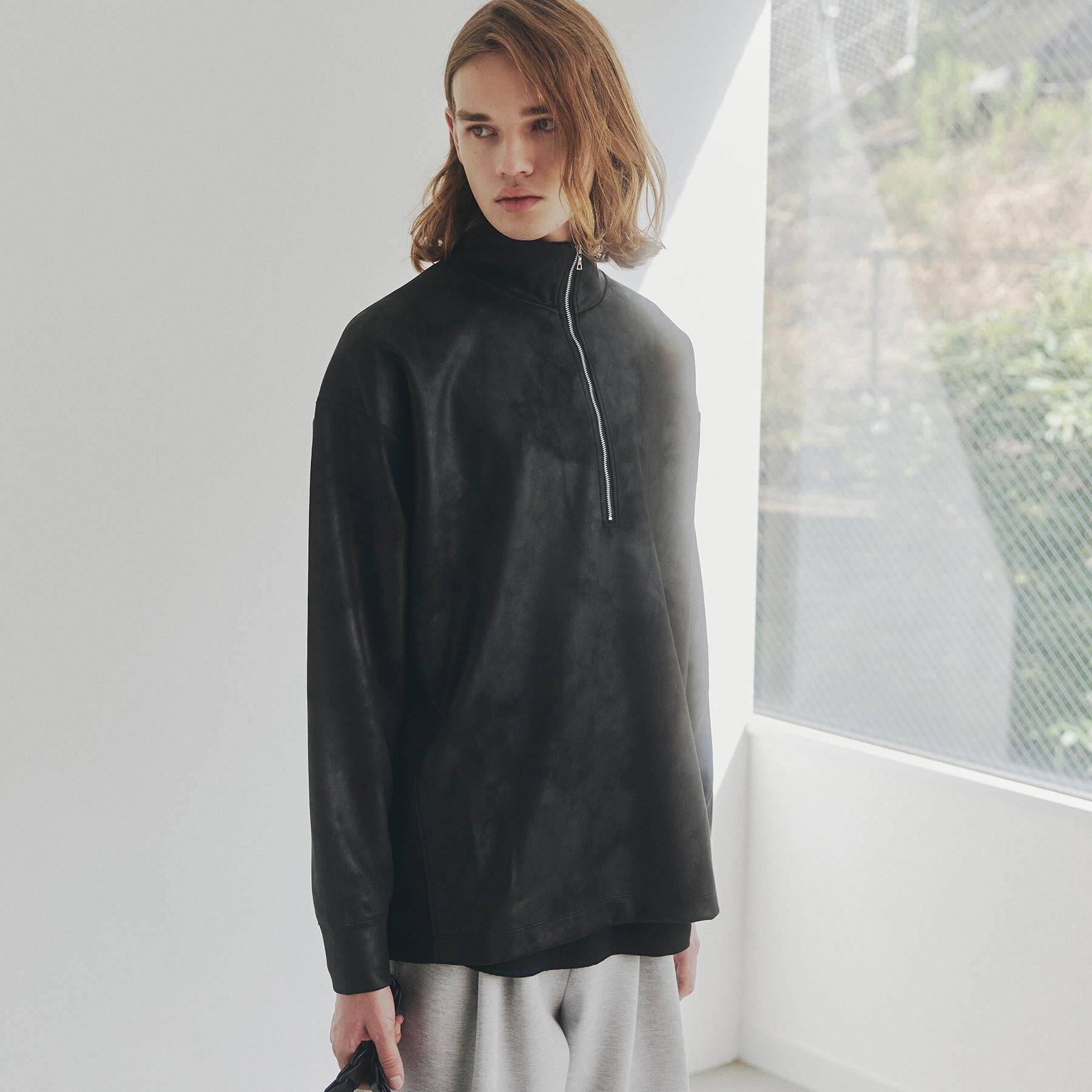 tk.TAKEO KIKUCHI「ヴィンテージライクプリント ハーフジッププルオーバー」|Tシャツ・カットソー|