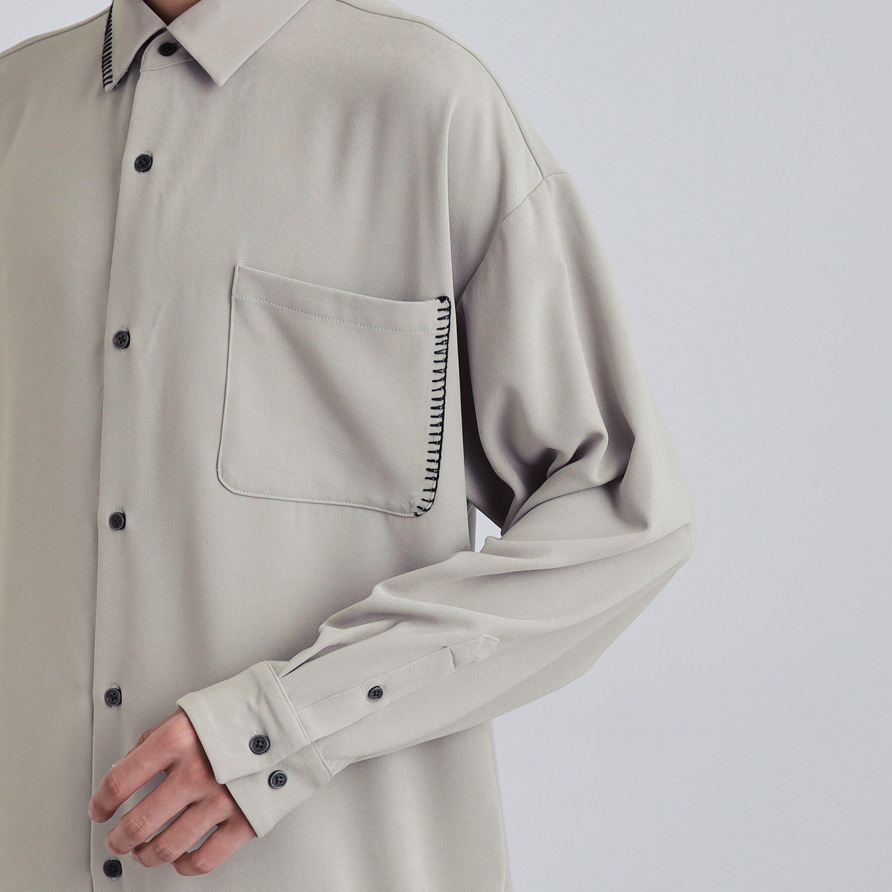 tk.TAKEO KIKUCHI「なめらかスエードタッチステッチシャツ」|シャツ・ブラウス|