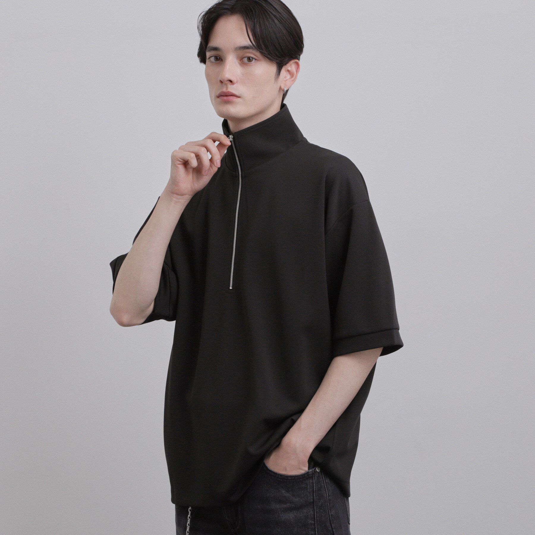 tk.TAKEO KIKUCHI「ジョーゼットハーフジップ」|Tシャツ・カットソー|