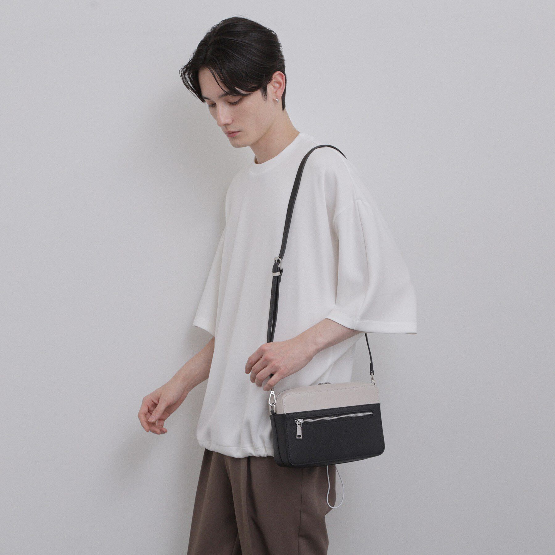 tk.TAKEO KIKUCHI「バイカラーワイドショルダーバッグ」|ショルダー・メッセンジャー|