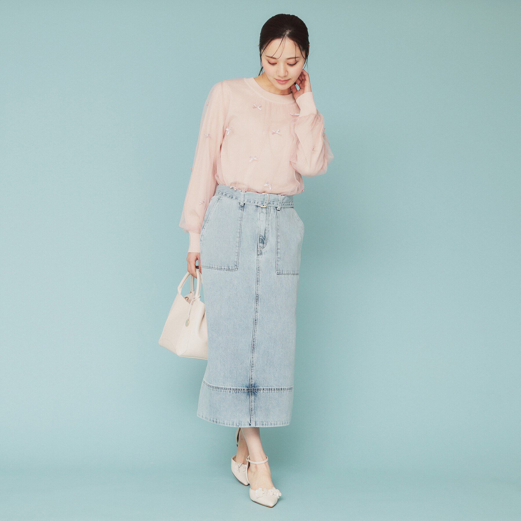 index「デニムタイトスカート【洗濯機洗い可】」|スカート|