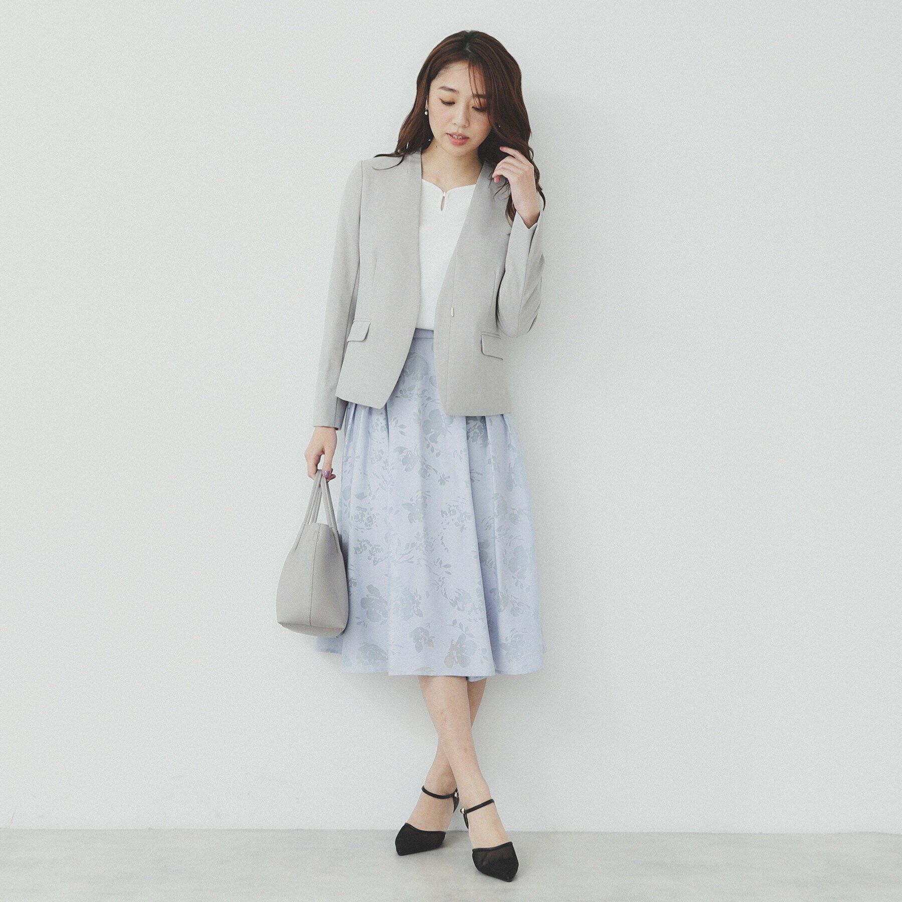 index「ストレッチノーカラージャケット/セットアップ対応可【洗える/イージーアイロン/抗ピル】」|ノーカラージャケット|