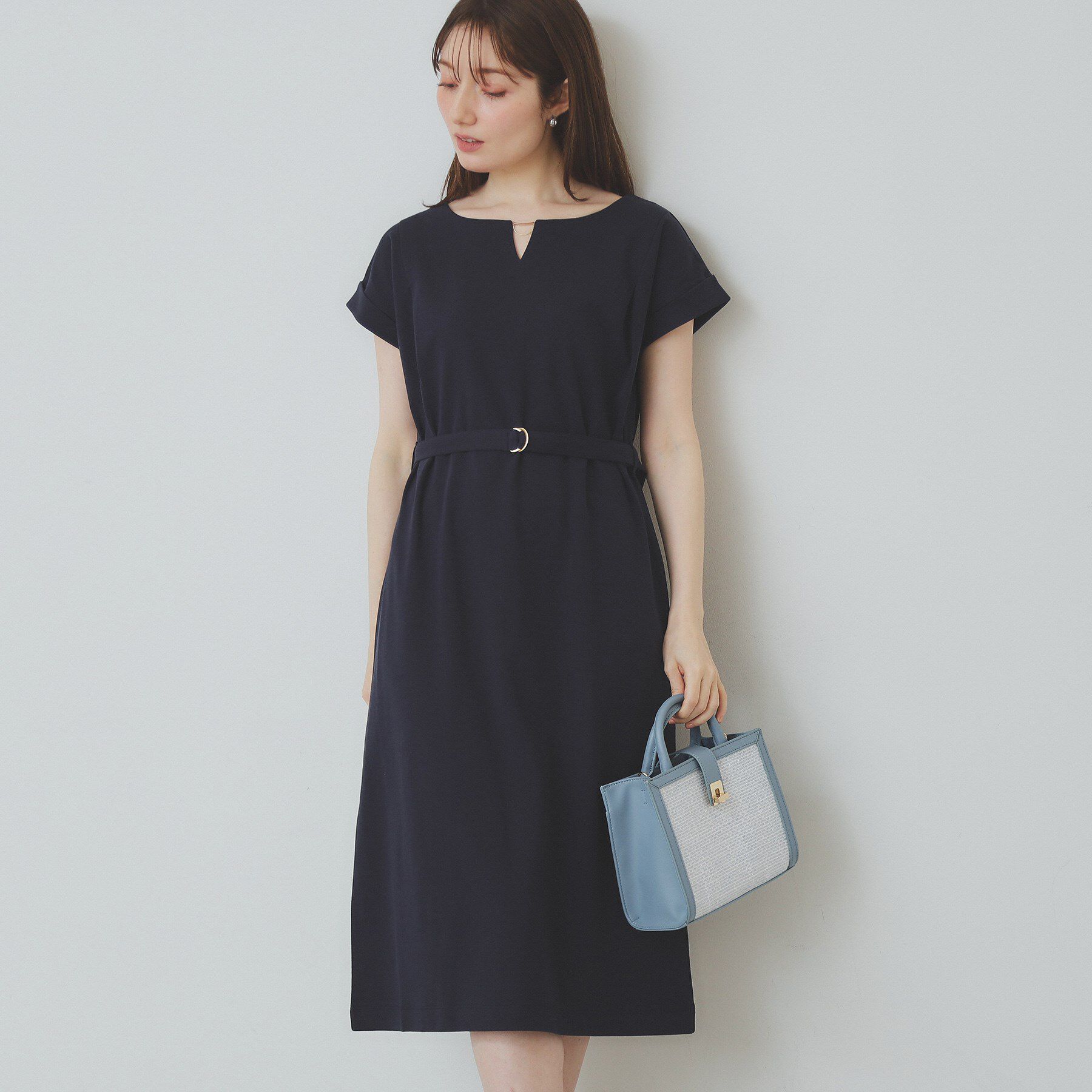 index「《5色展開/XS-3Lサイズ》Iラインシルエットワンピース【UV/接触冷感/洗濯機洗い可】」|ワンピース|