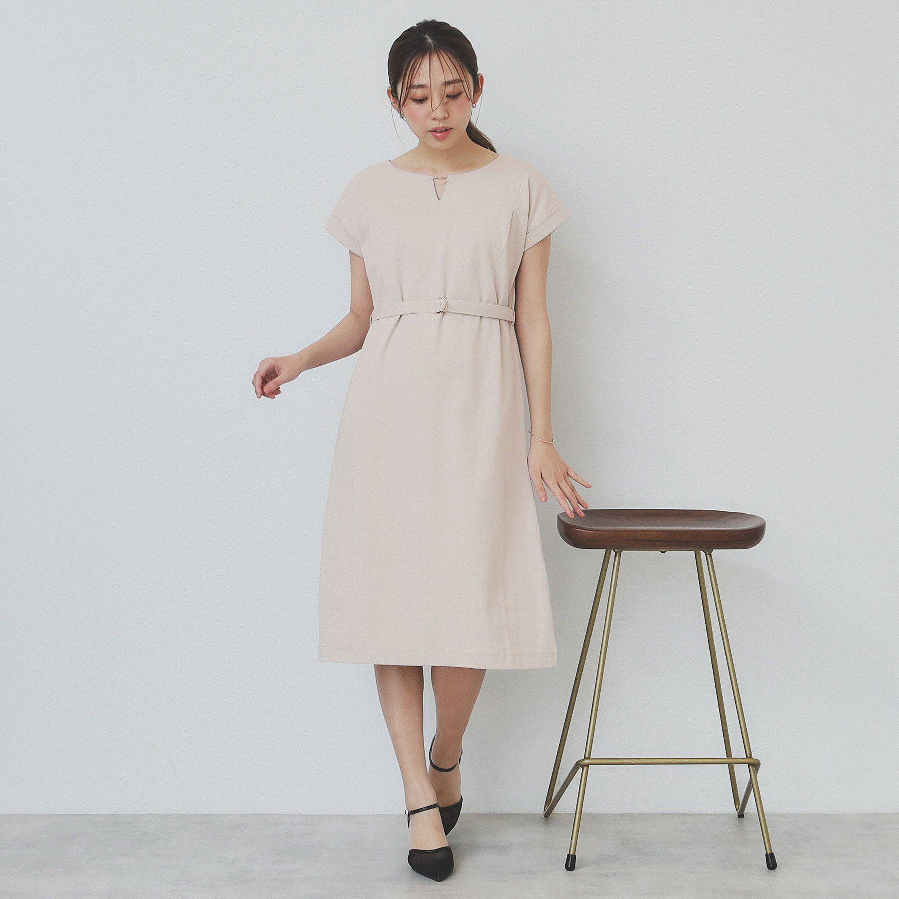 index「《5色展開/XS-3Lサイズ》Iラインシルエットワンピース【UV/接触冷感/洗濯機洗い可】」|ワンピース|