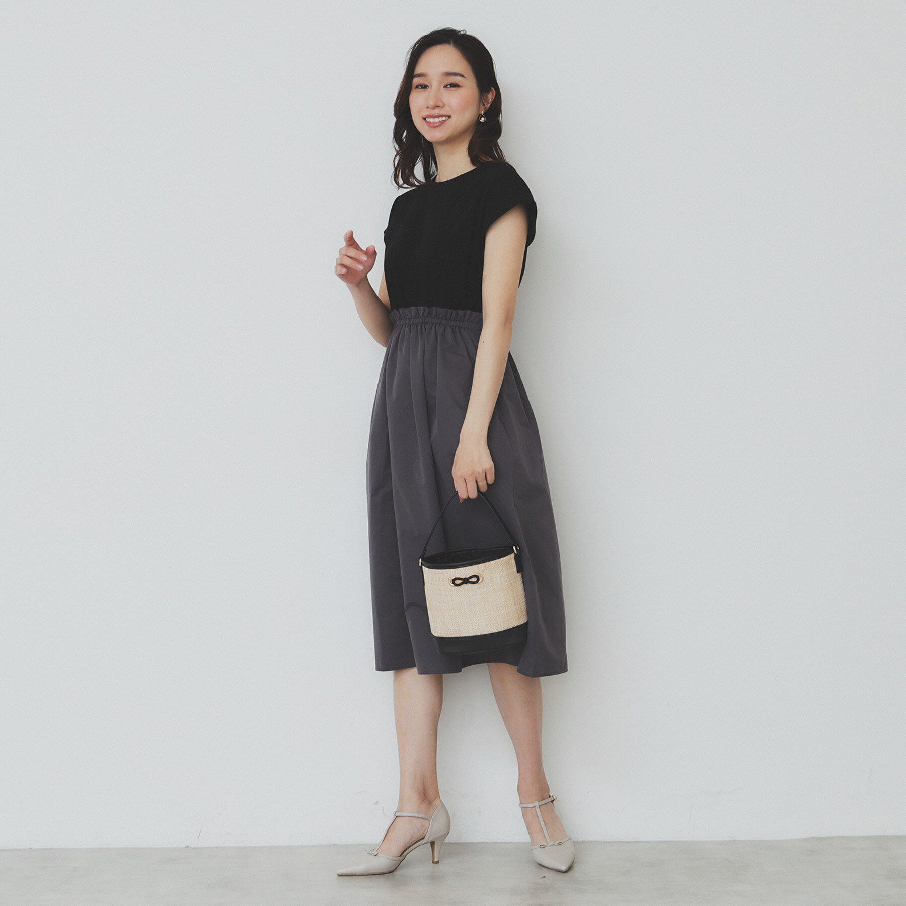 index「ドッキングフレアワンピース【洗濯機洗い可】」|ワンピース|