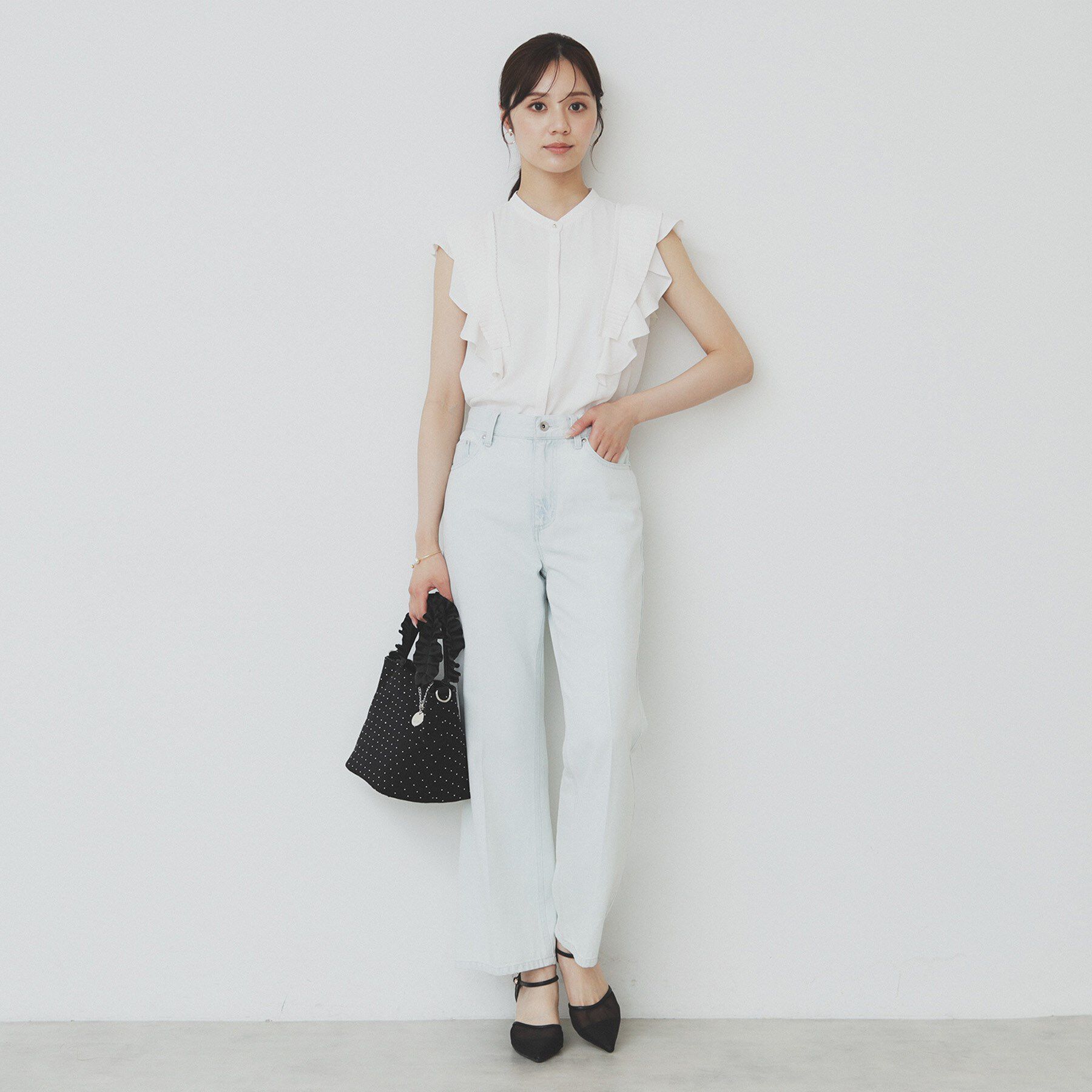 index「プリーツフリルバンドカラーブラウス【洗濯機洗い可/イージーアイロン】」|シャツ・ブラウス|