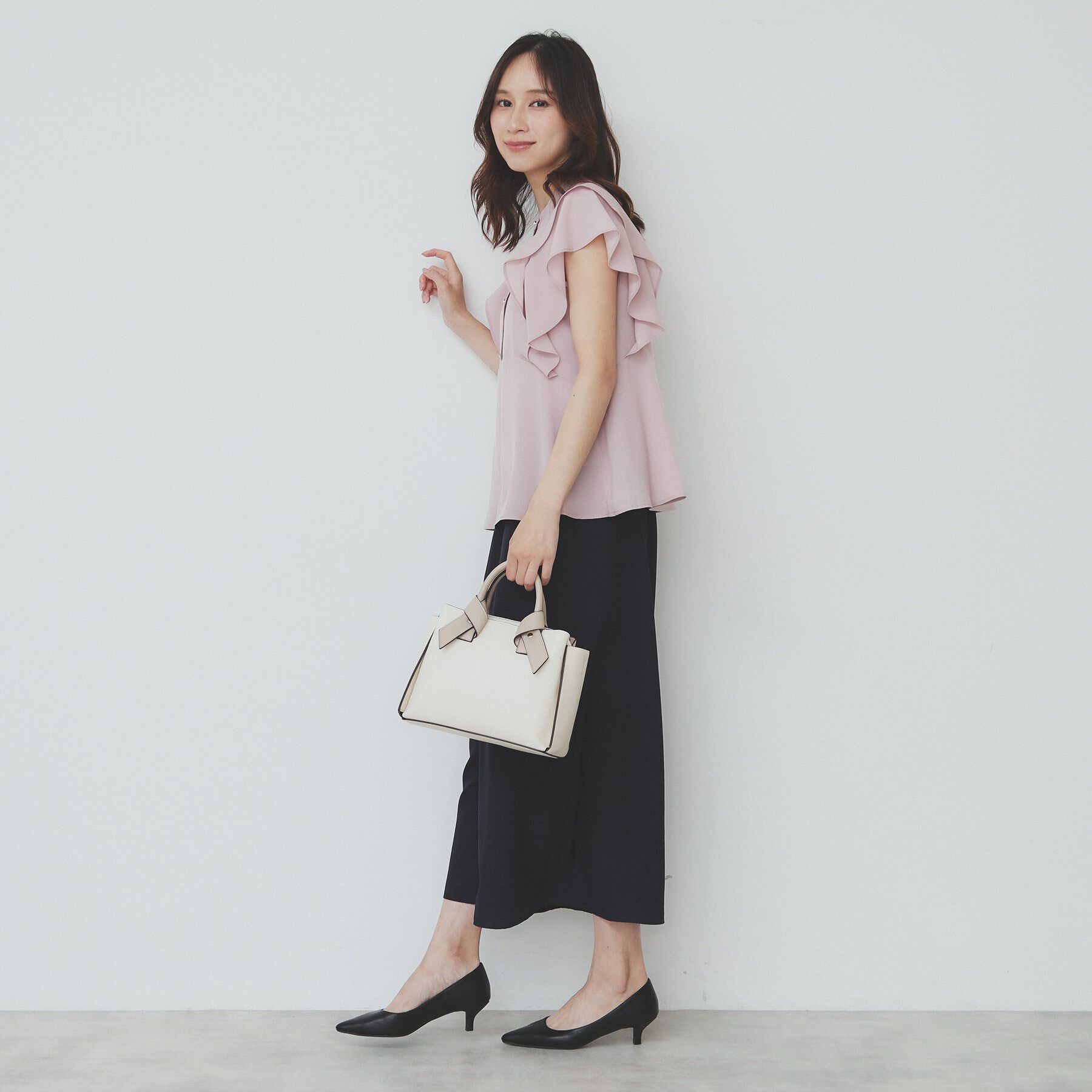 index「ダブルフリルバンドカラーブラウス【洗濯機洗い可/イージーアイロン/防シワ】」|シャツ・ブラウス|