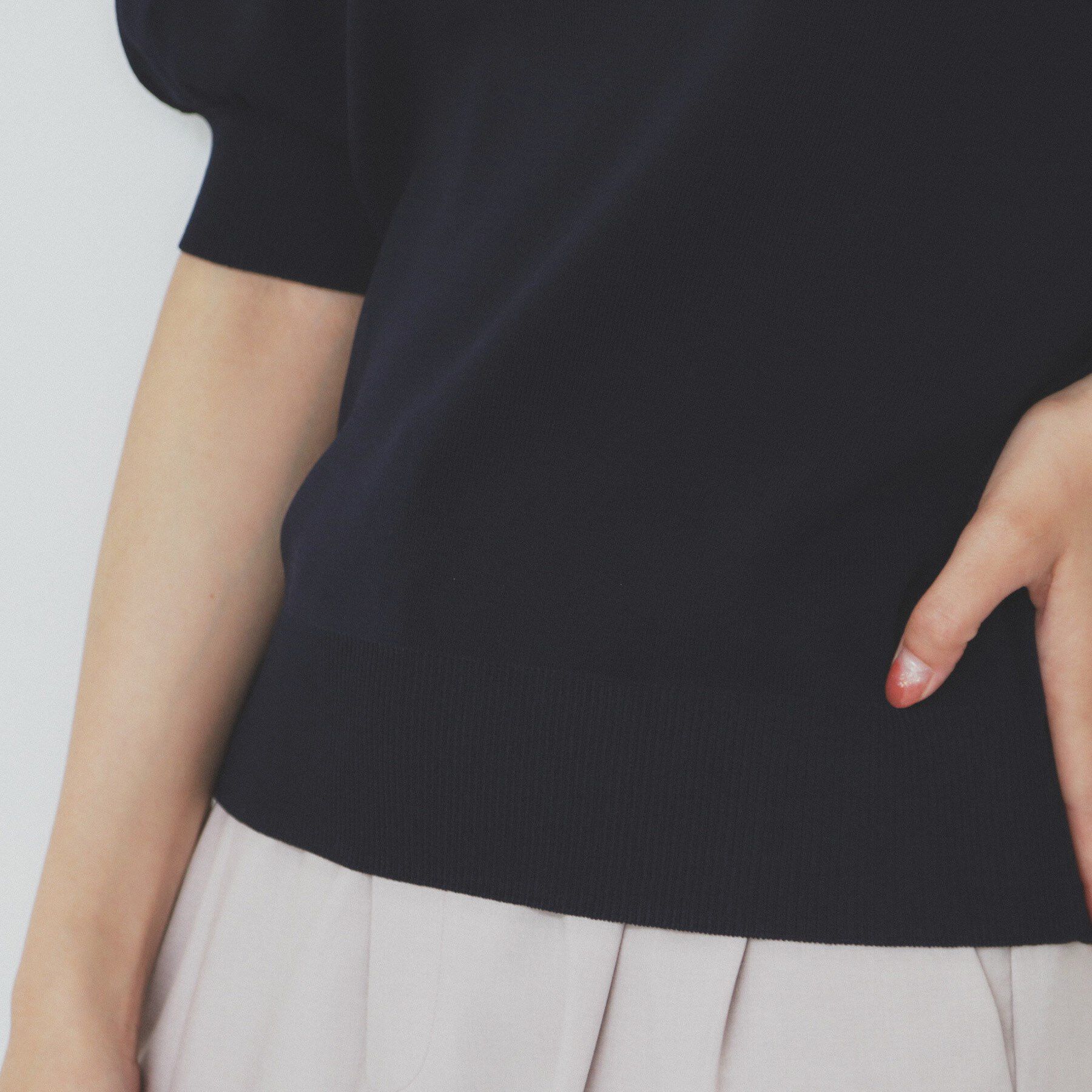 index「ドライタッチ パール調パフスリーブニット【洗濯機洗い可/UVケア/抗ピル/接触冷感】」|ニット・セーター|