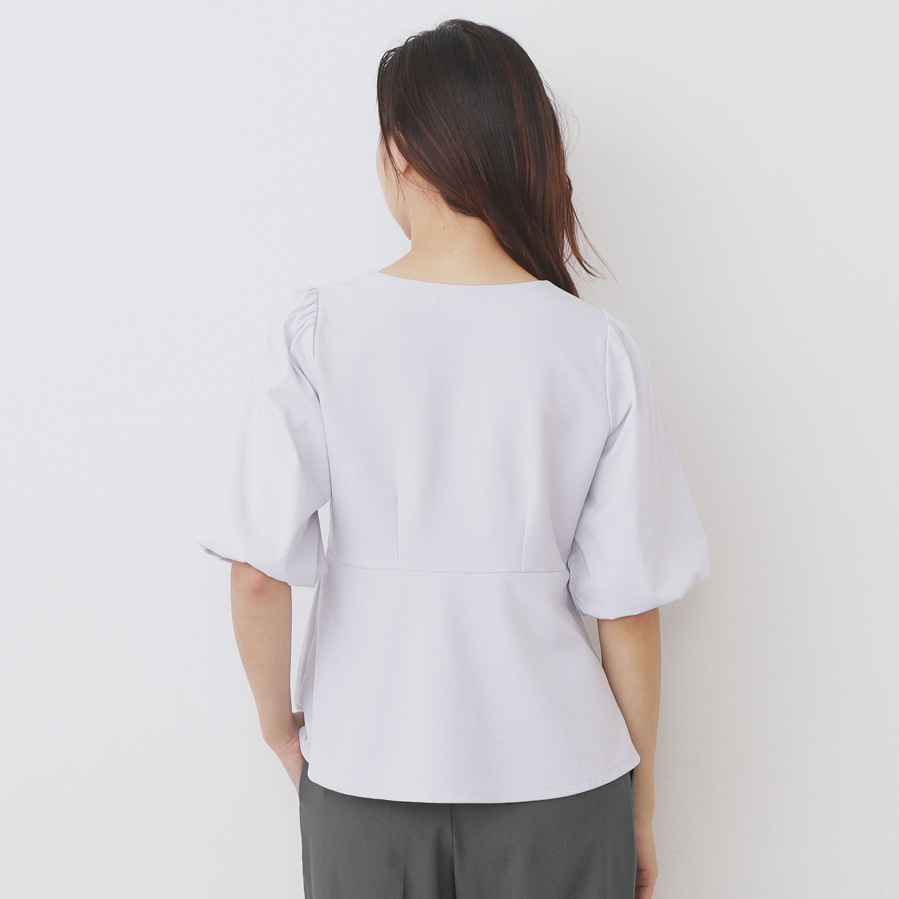 index「《S-LLサイズ》バルーンスリーブペプラムトップス【洗濯機洗い可/接触冷感/UVケア】」|Tシャツ・カットソー|