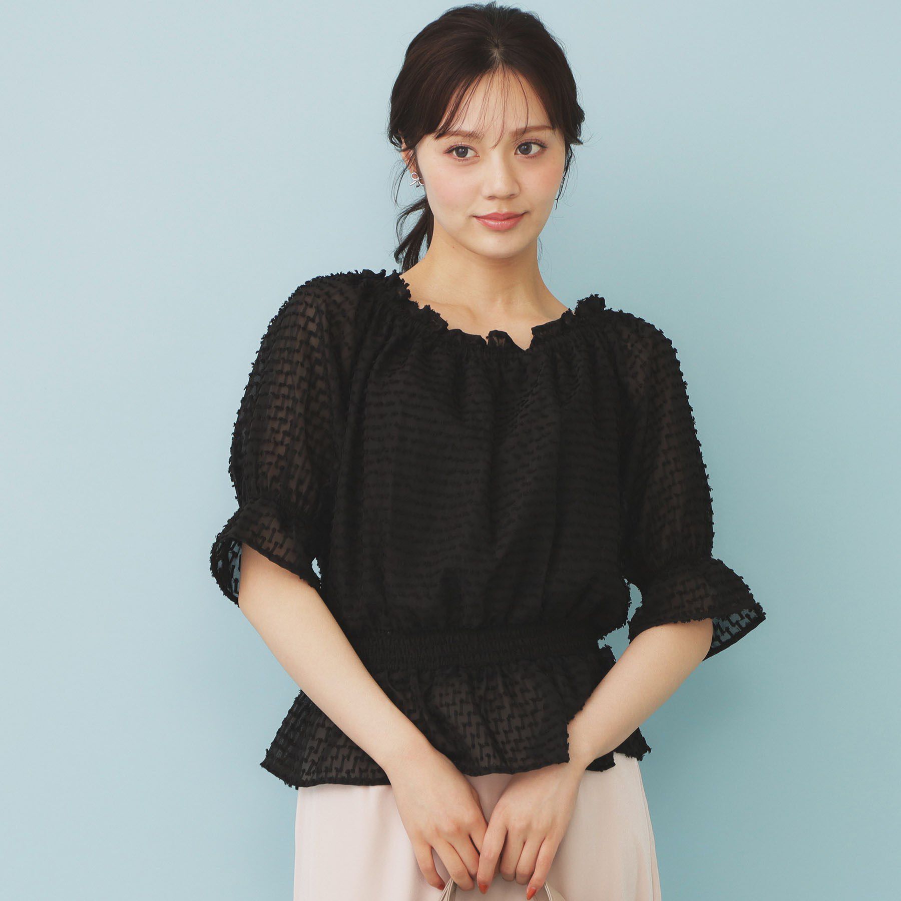 index「2WAY カットジャカードブラウス【洗濯機洗い可/防シワ】」|シャツ・ブラウス|