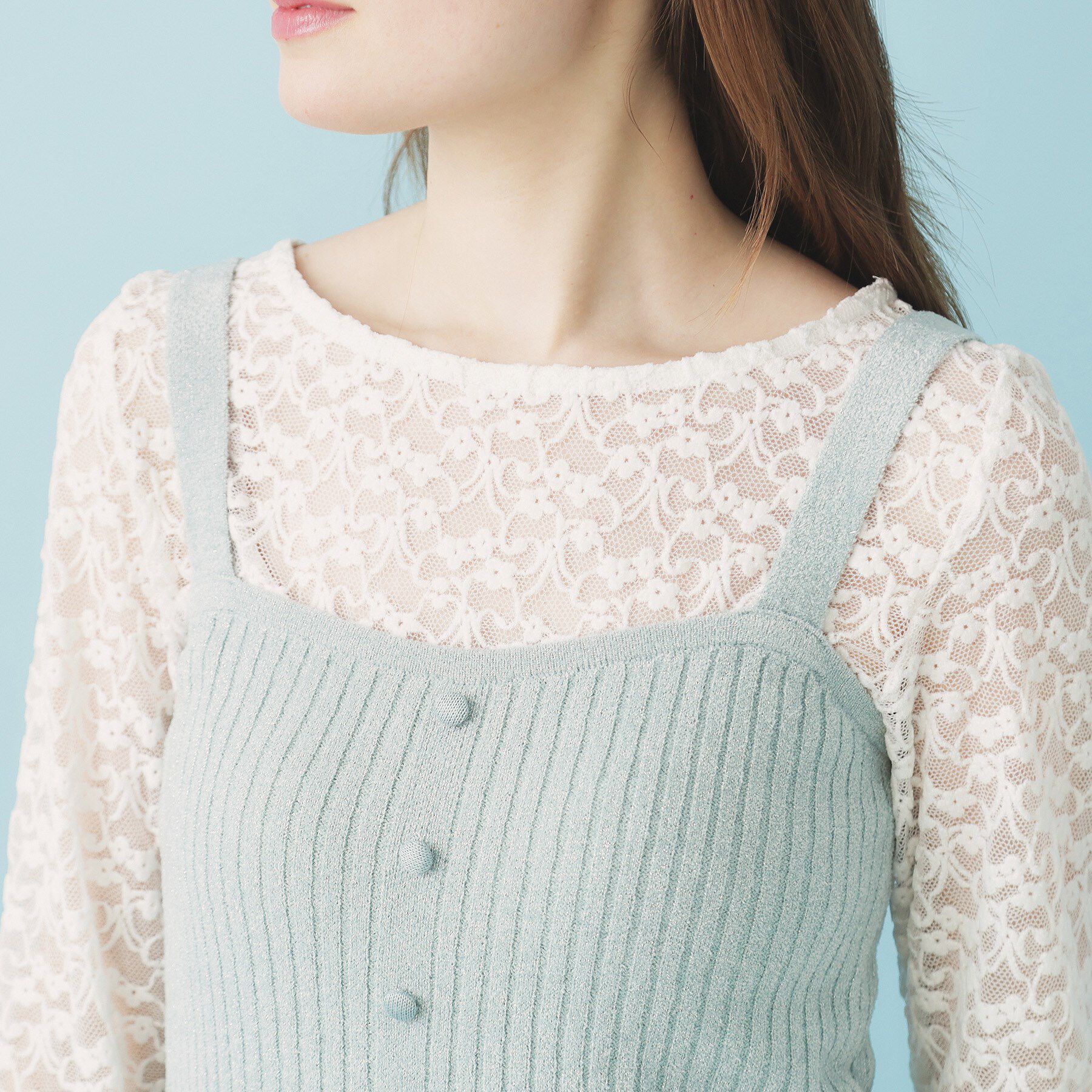 index「ミニモールラメビスチェキャミ/アンサンブル対応【洗濯機OK】」|ニット・セーター|