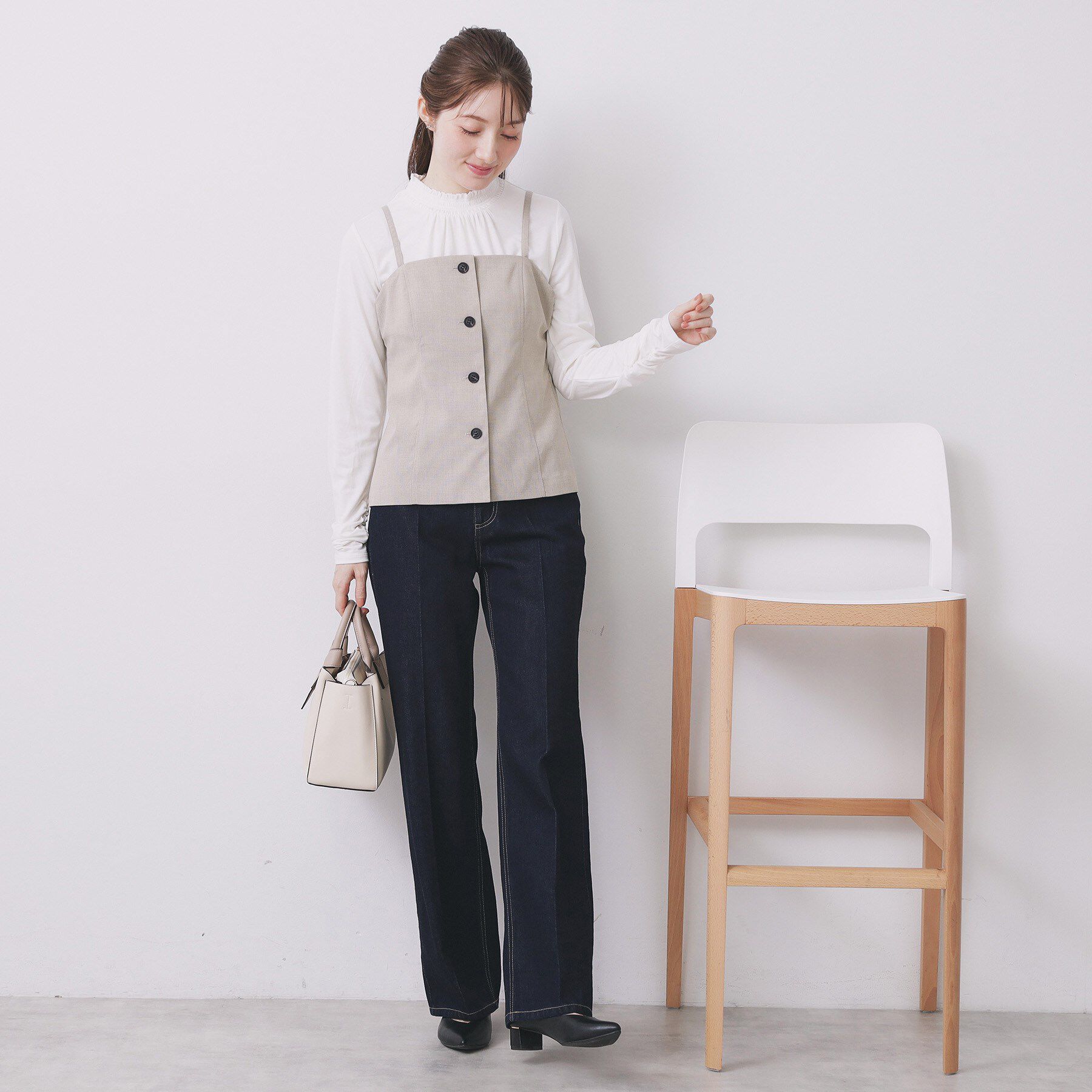 index「ウールライクストレッチキャミビスチェ/セットアップ対応【洗濯機OK】」|キャミソール|