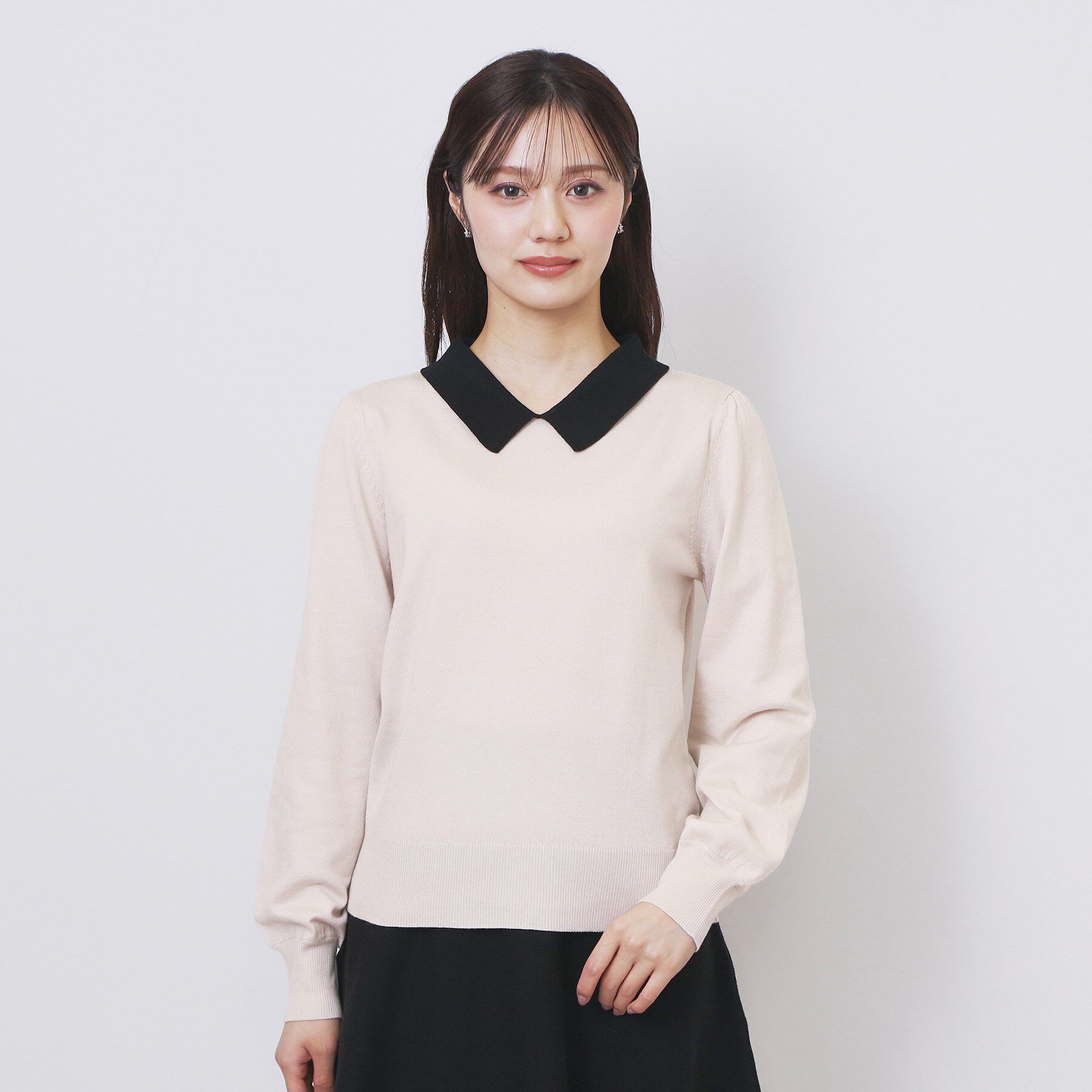 index「バイカラー衿付きニット【洗濯機OK】」|ニット・セーター|