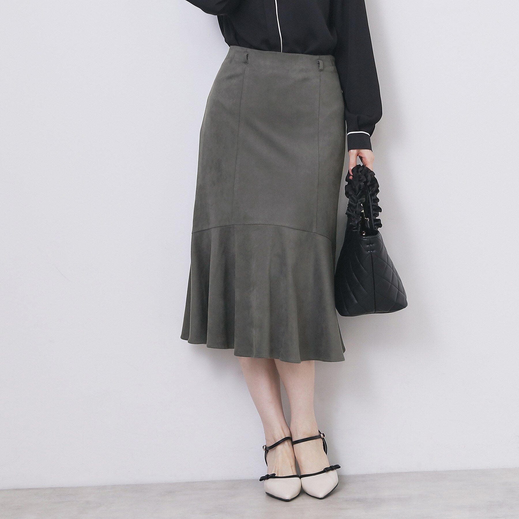 index「フェイクスウェード切り替えマーメイドスカート【洗濯機OK/イージーアイロン/防シワ】」|スカート|