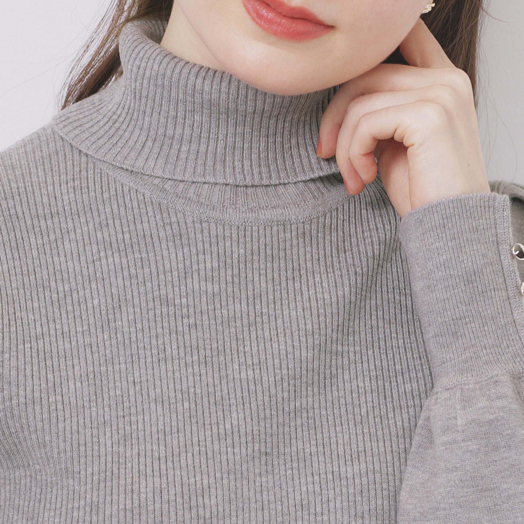 index「タートルネックタックパフスリーブニット【洗濯機OK】」|ニット・セーター|