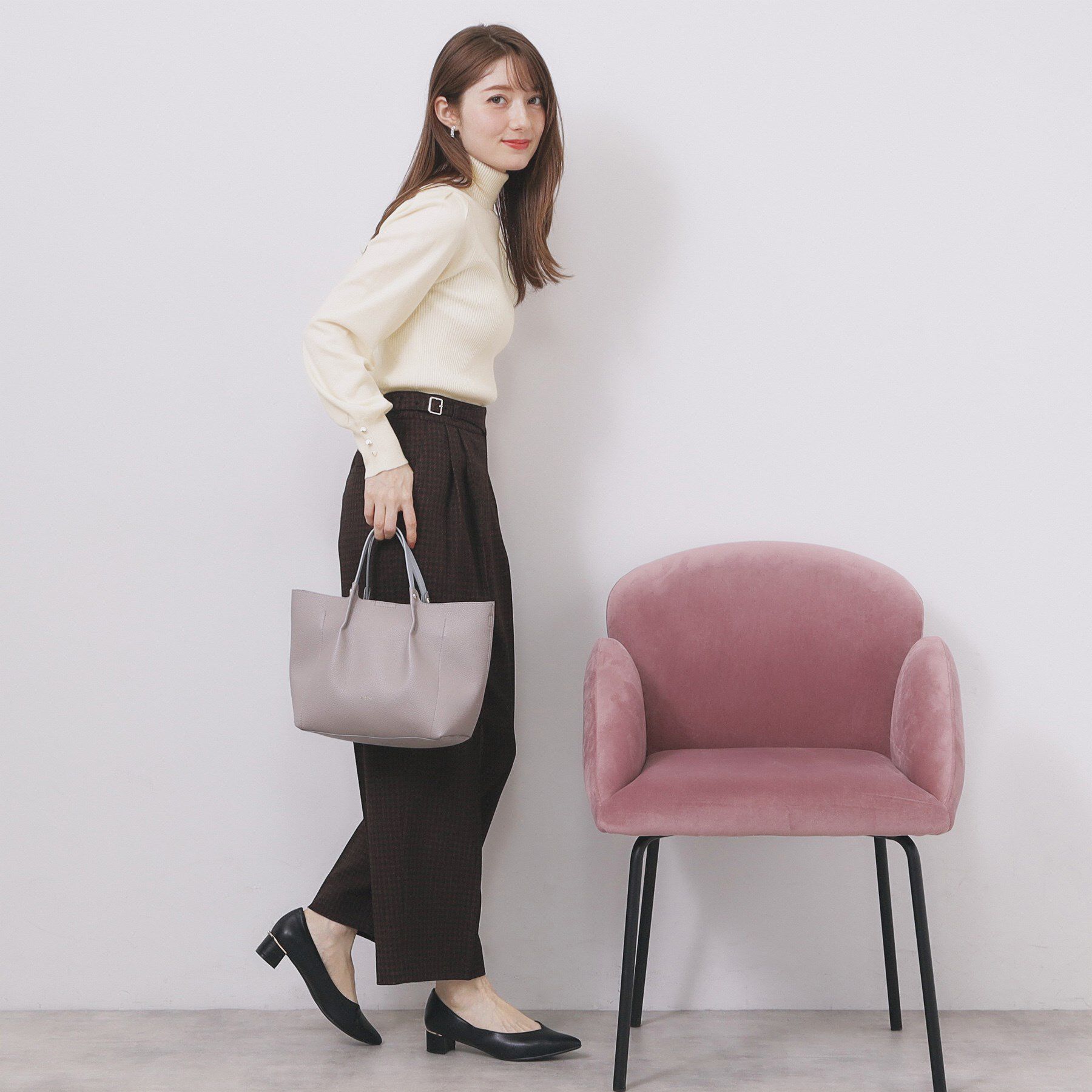 index「タートルネックタックパフスリーブニット【洗濯機OK】」|ニット・セーター|