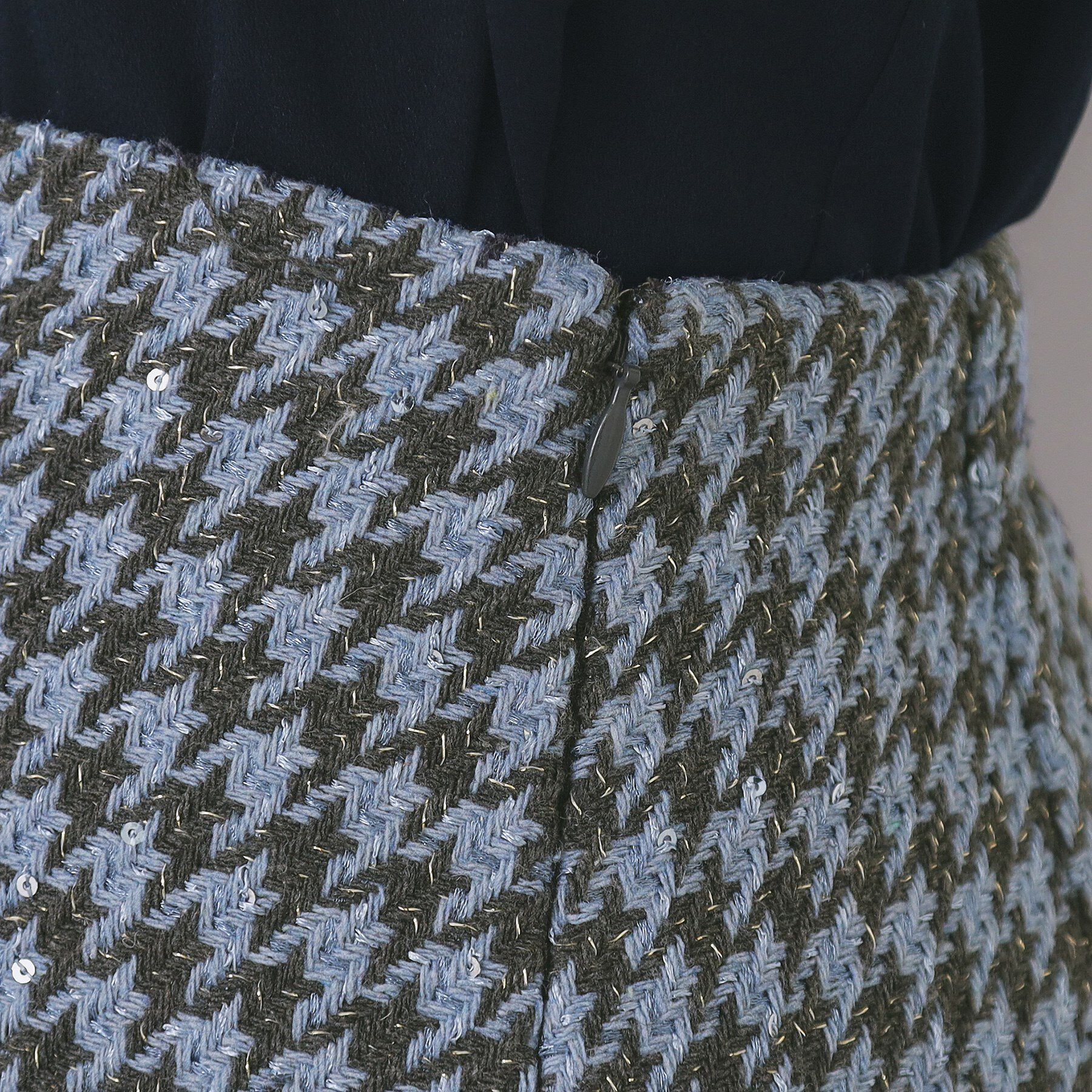 index「ラメスパンコール千鳥柄ペプラムミニスカート【洗濯機OK/イージーアイロン】」|スカート|