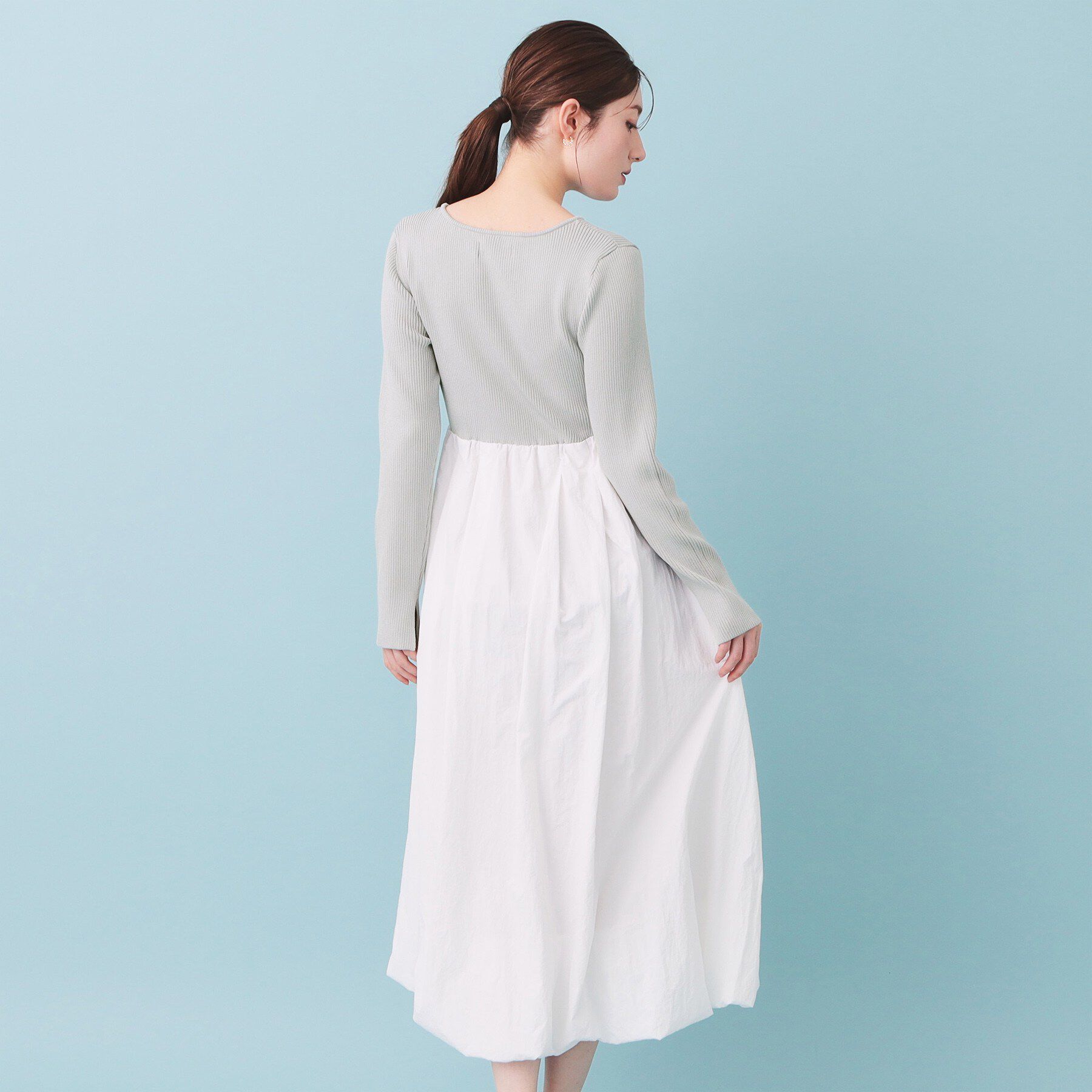 index「ドッキングバルーンロングフレアワンピース【洗濯機OK】」|ワンピース|