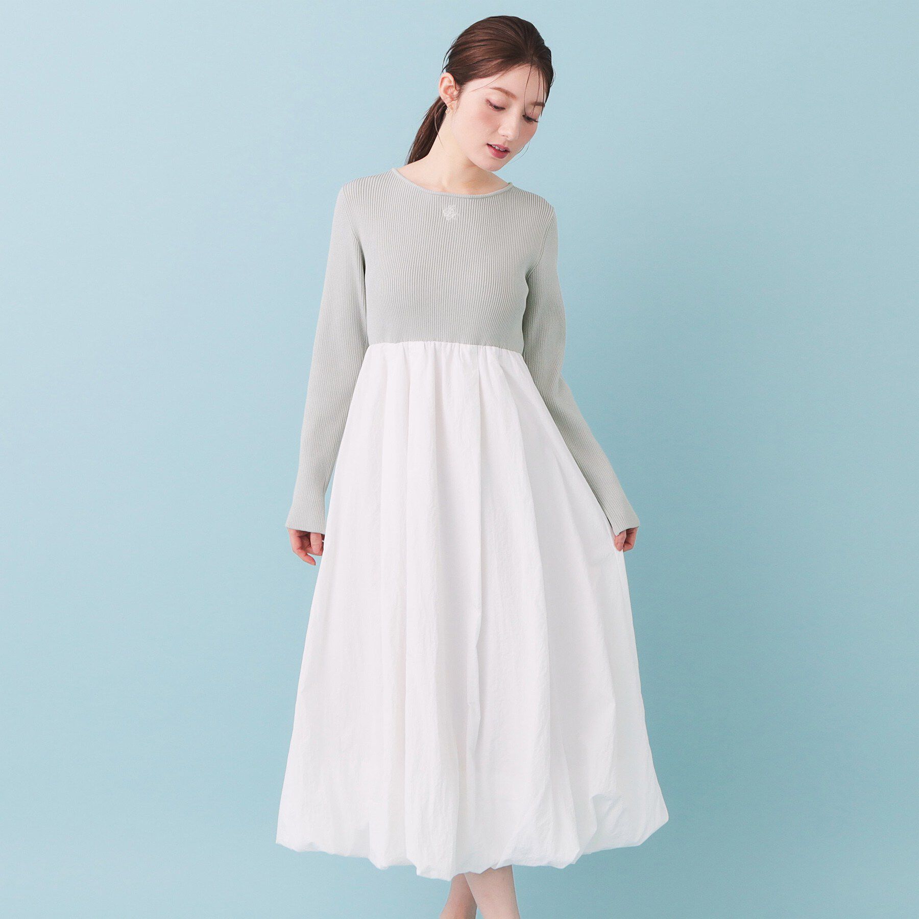 index「ドッキングバルーンロングフレアワンピース【洗濯機OK】」|ワンピース|