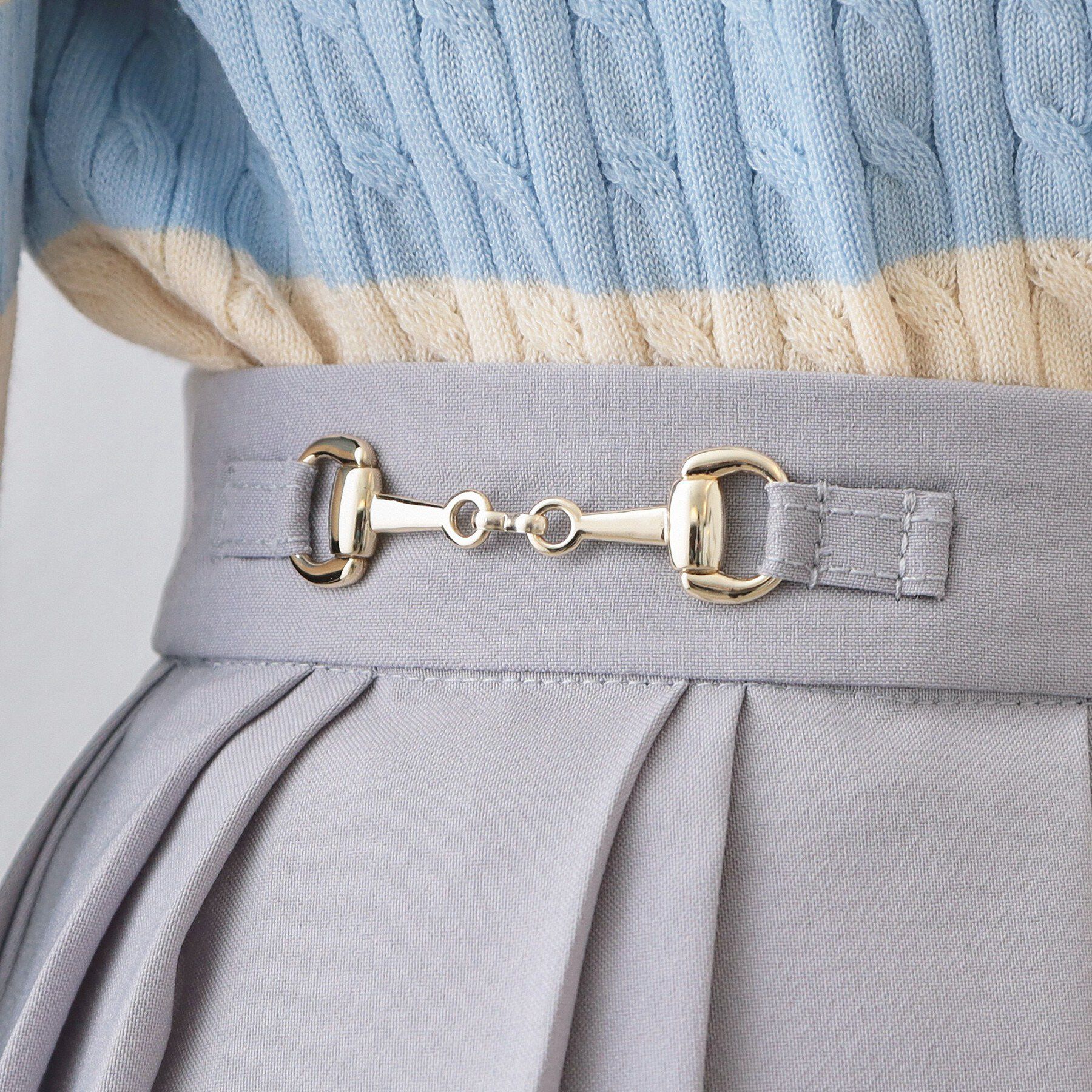 index「ビット付きダブルプリーツスカート【洗濯機OK/イージーアイロン】」|スカート|