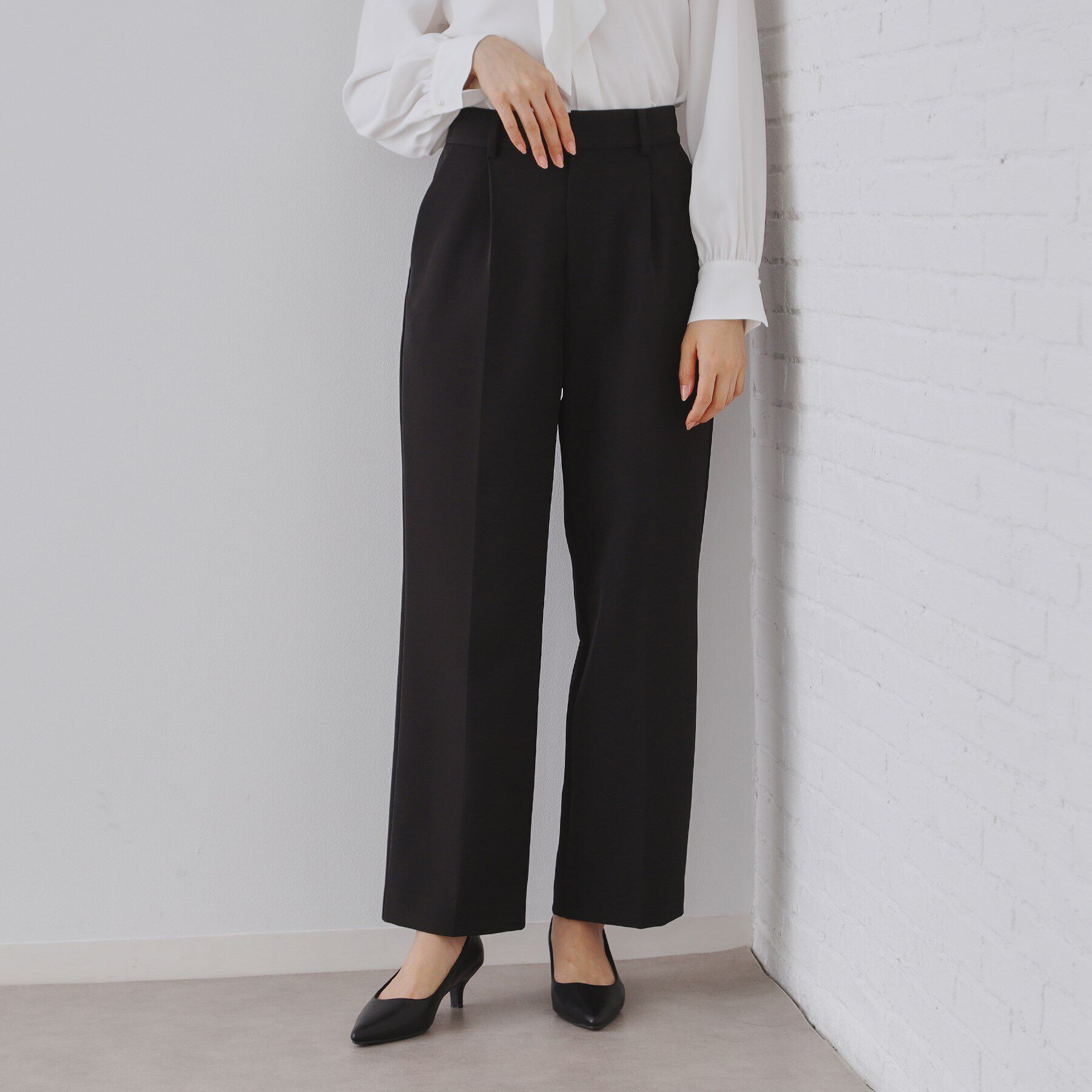 OPAQUE.CLIP「《通勤/セットアップ対応》ワイドパンツ/ダブルクロス【洗濯機洗い可】」|その他|