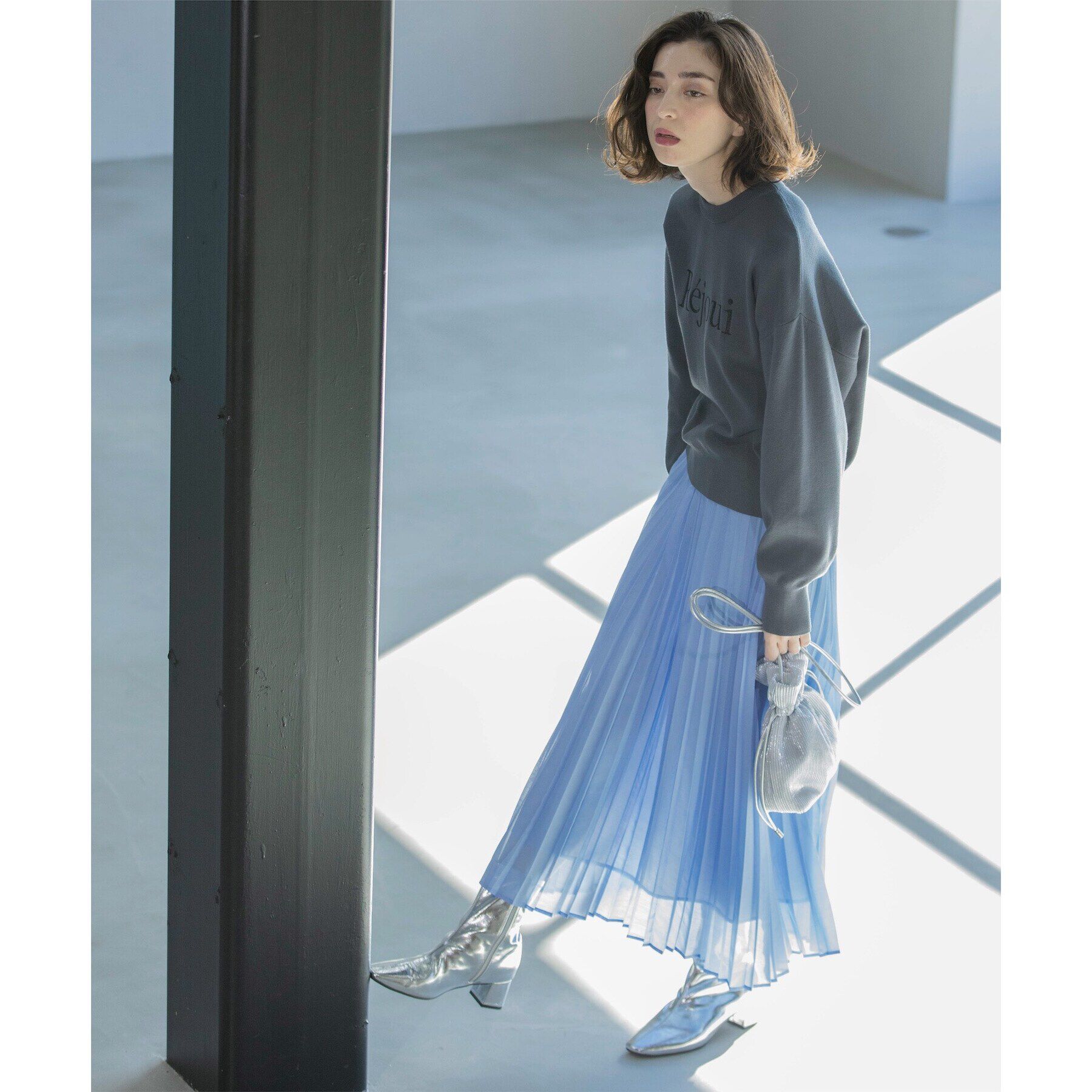 OPAQUE.CLIP「《通勤対応》シアーローンプリーツスカート【洗濯機洗い可】」|スカート|