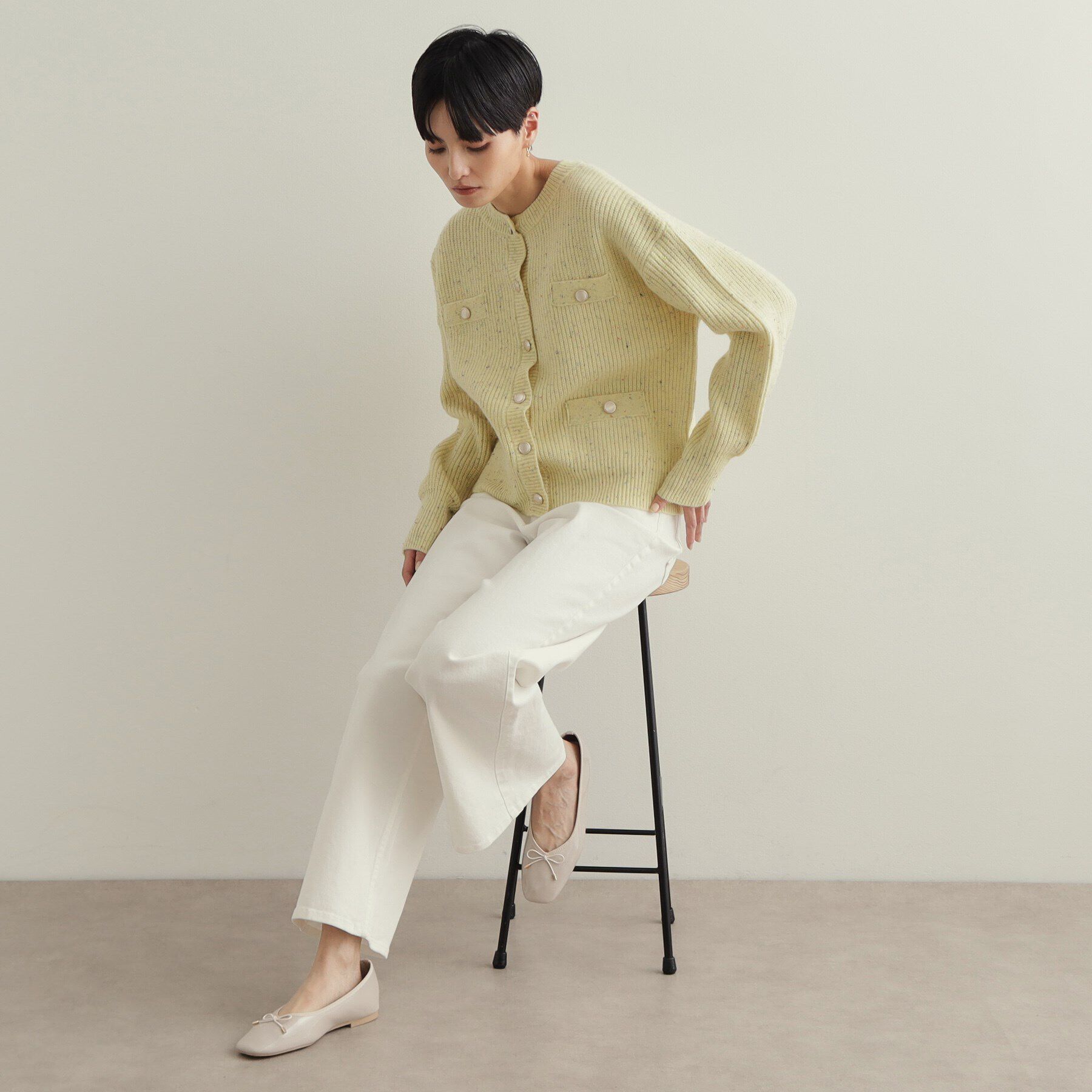 OPAQUE.CLIP「カラーネップニットカーディガン【洗濯機洗い可】」|カーディガン|