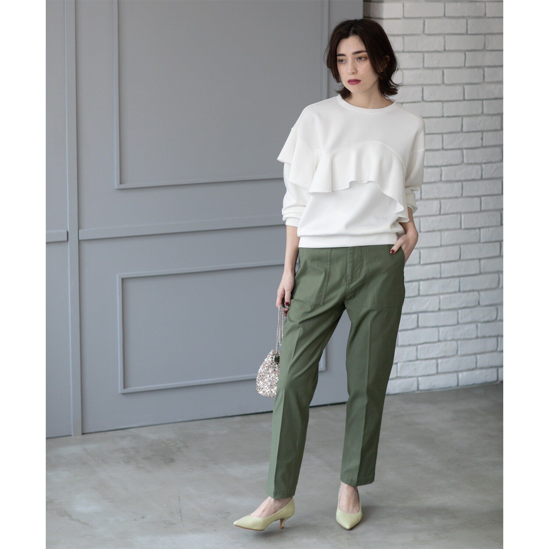 OPAQUE.CLIP「フリルアシメトップス【洗濯機洗い可】」|Tシャツ・カットソー|