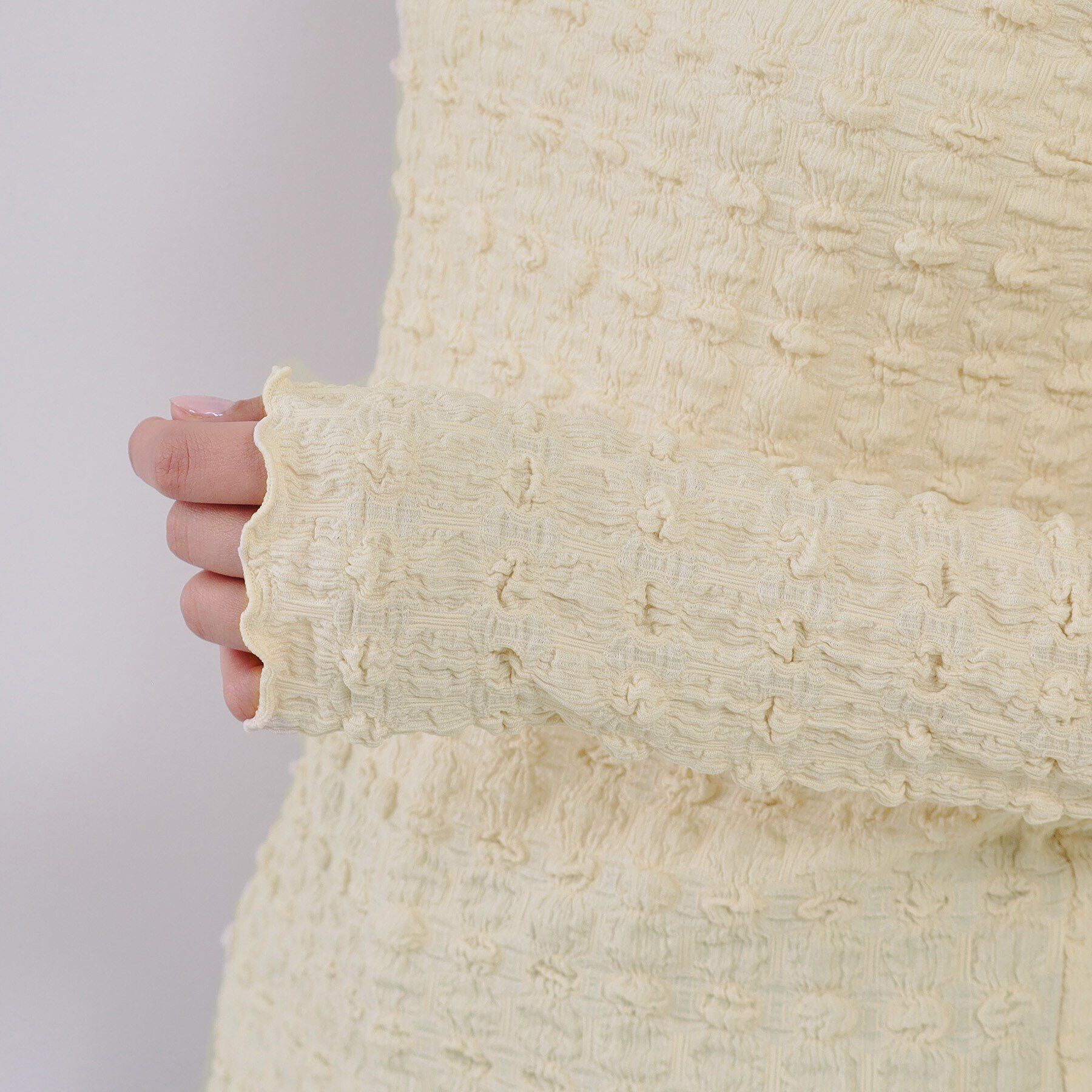 OPAQUE.CLIP「ぽこぽこハイネックカットソー【洗濯機洗い可】」|Tシャツ・カットソー|