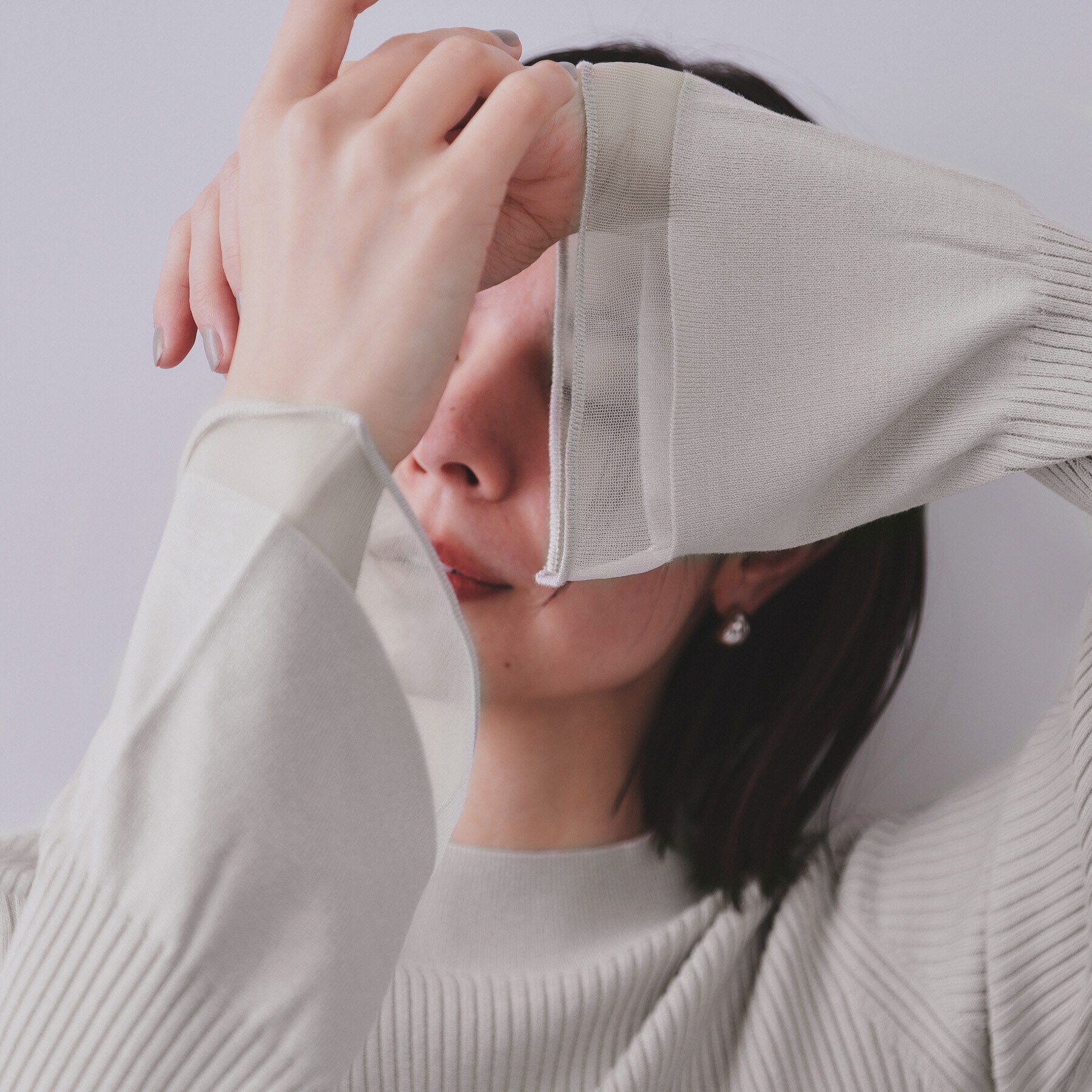 OPAQUE.CLIP「フレアスリーブリブニット【洗濯機洗い可】」|ニット・セーター|