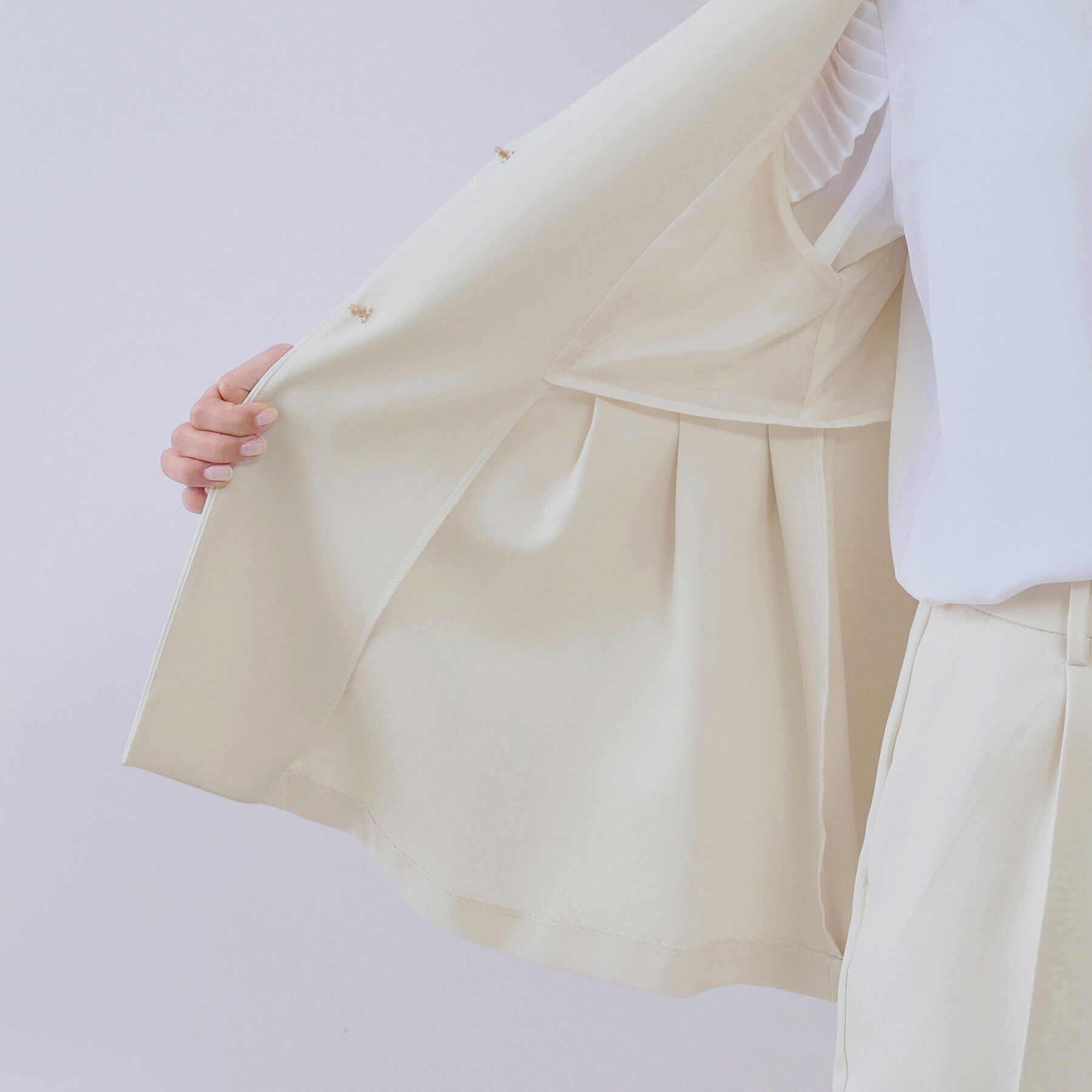 OPAQUE.CLIP「《通勤対応/セットアップ対応》ペプラムジレ【洗濯機洗い可】」|ベスト・ジレ|