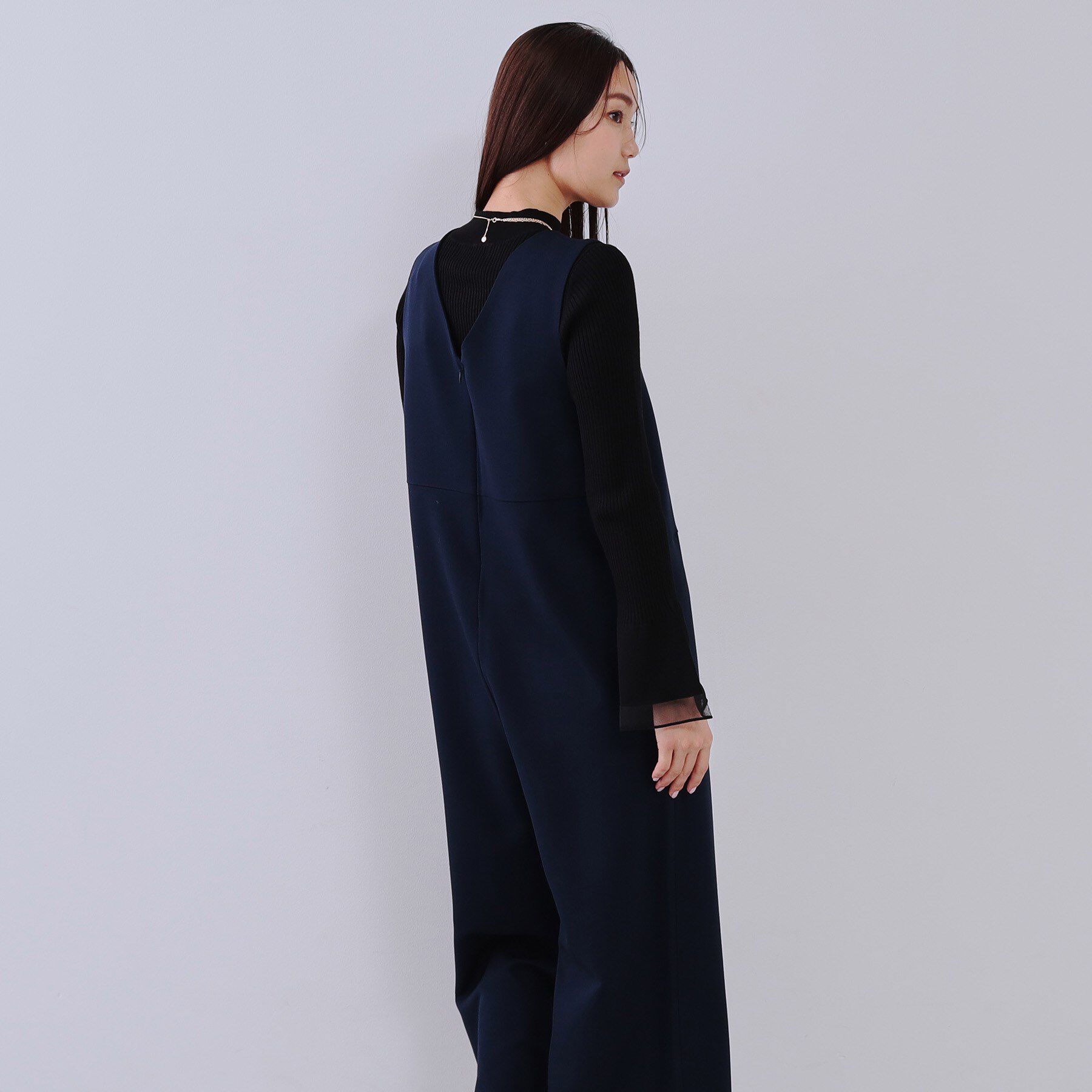 OPAQUE.CLIP「Vネックオールインワン【洗濯機洗い可】」|オールインワン|