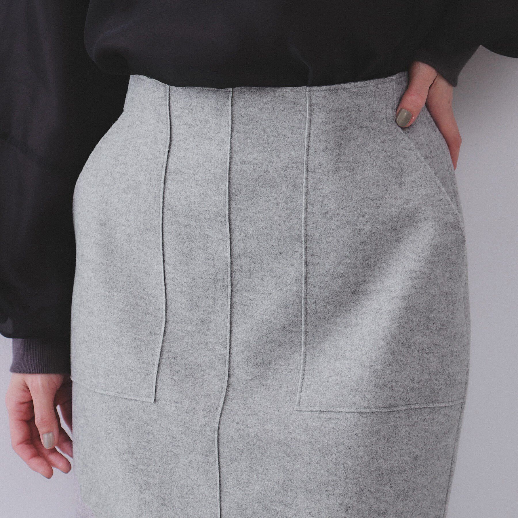 OPAQUE.CLIP「ウールライクストレッチタイトスカート【洗濯機洗い可】」|スカート|