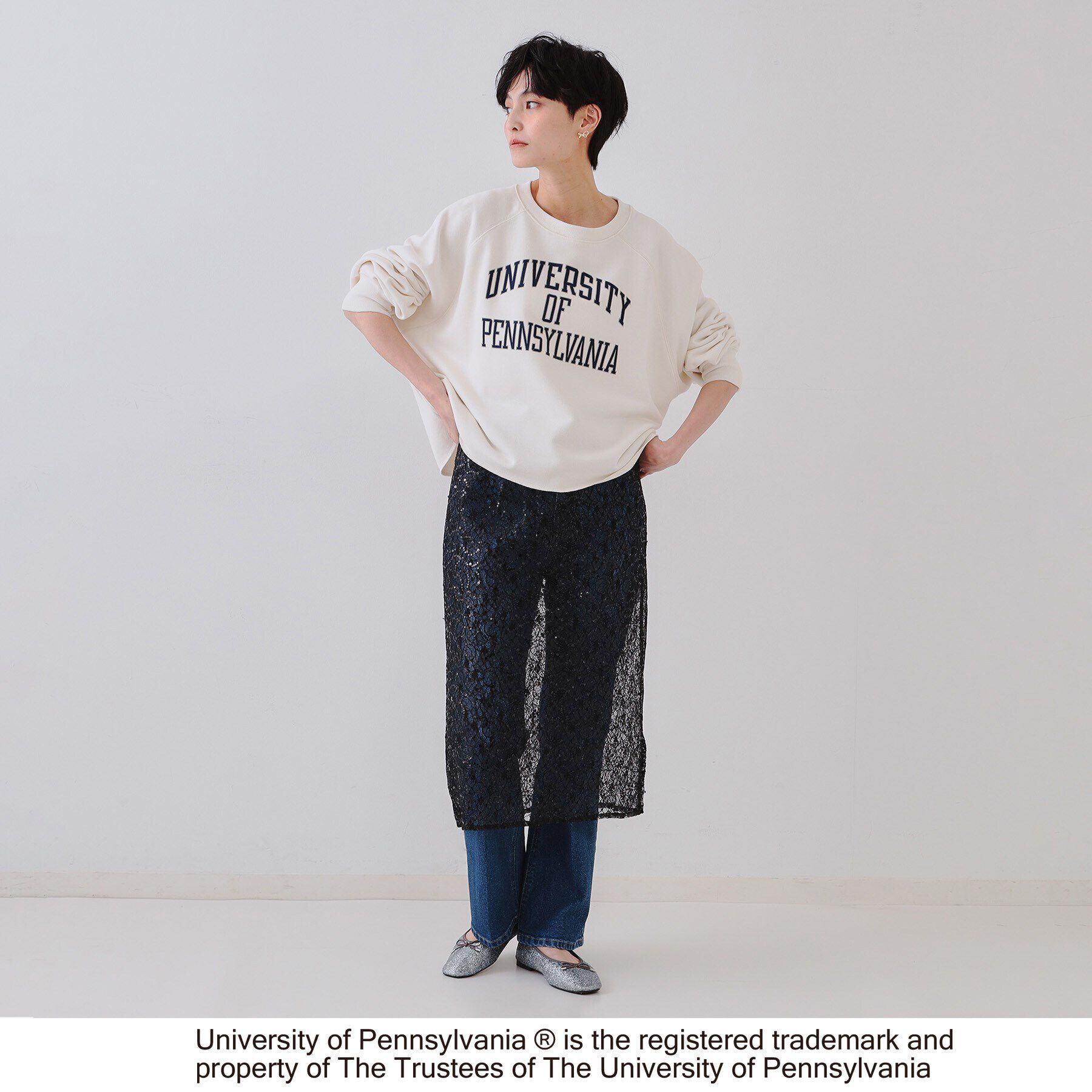 OPAQUE.CLIP「カレッジロゴ スウェットプルオーバー」|パーカー|