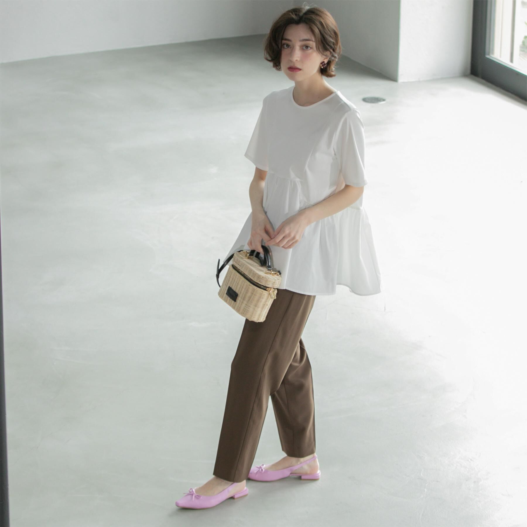 OPAQUE.CLIP「ペプラムドッキングカットソー【洗濯機洗い可】」|Tシャツ・カットソー|