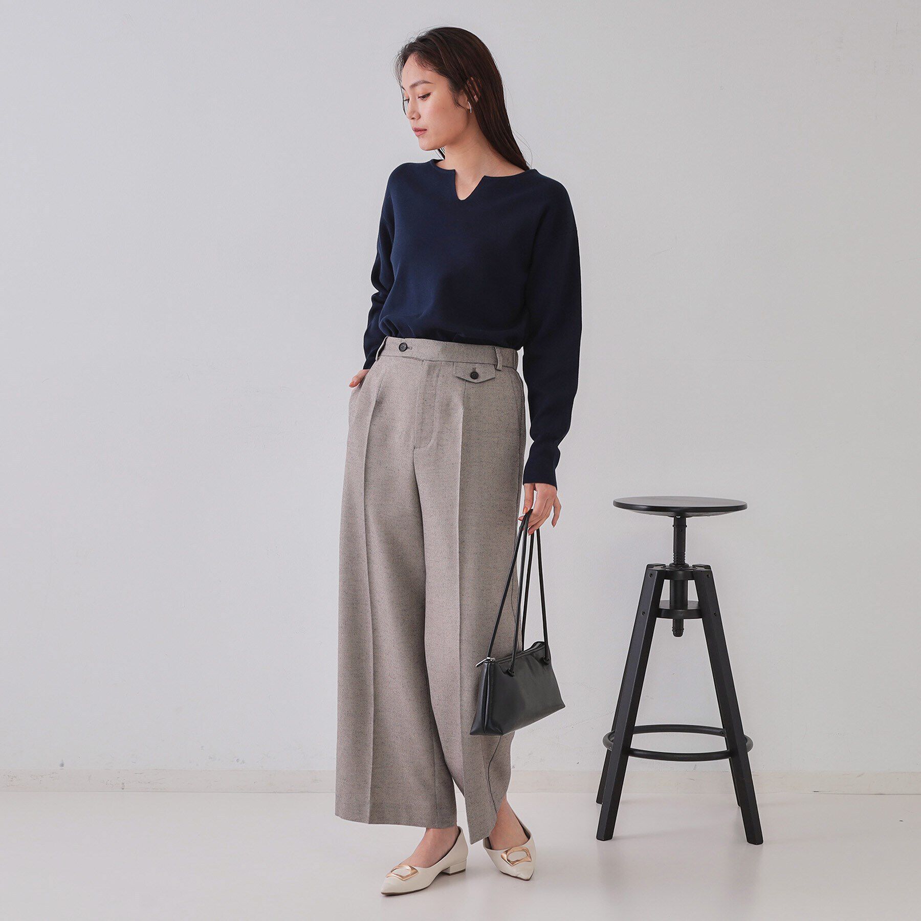 OPAQUE.CLIP「麻混ラメワイドパンツ【洗濯機洗い可】」|その他|