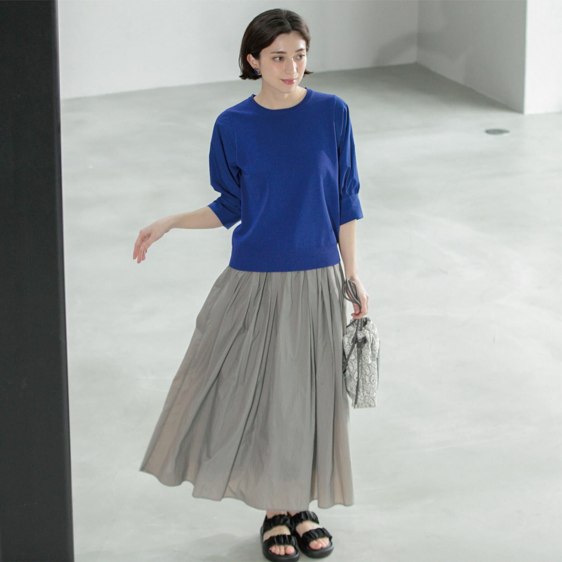 OPAQUE.CLIP「シアーヴィンテージイージーフレアスカート【洗濯機洗い可】」|スカート|