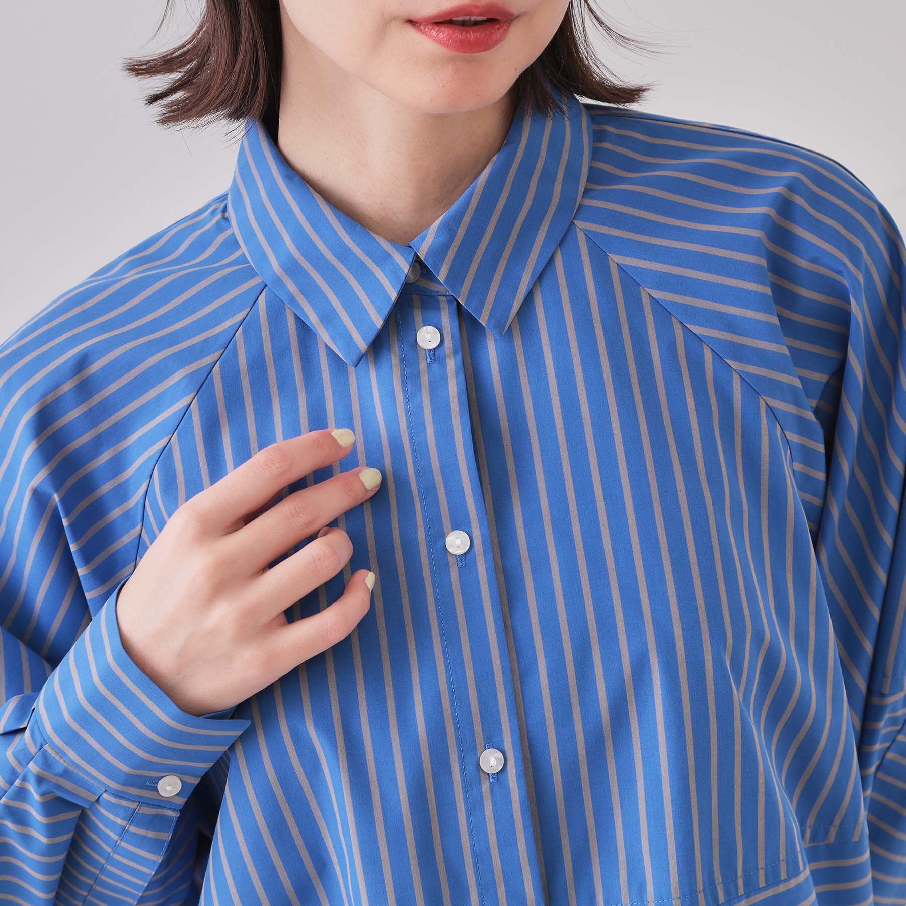 OPAQUE.CLIP「《andGIRL掲載》ストライプフォルムシャツ【洗濯機洗い可】」|シャツ・ブラウス|