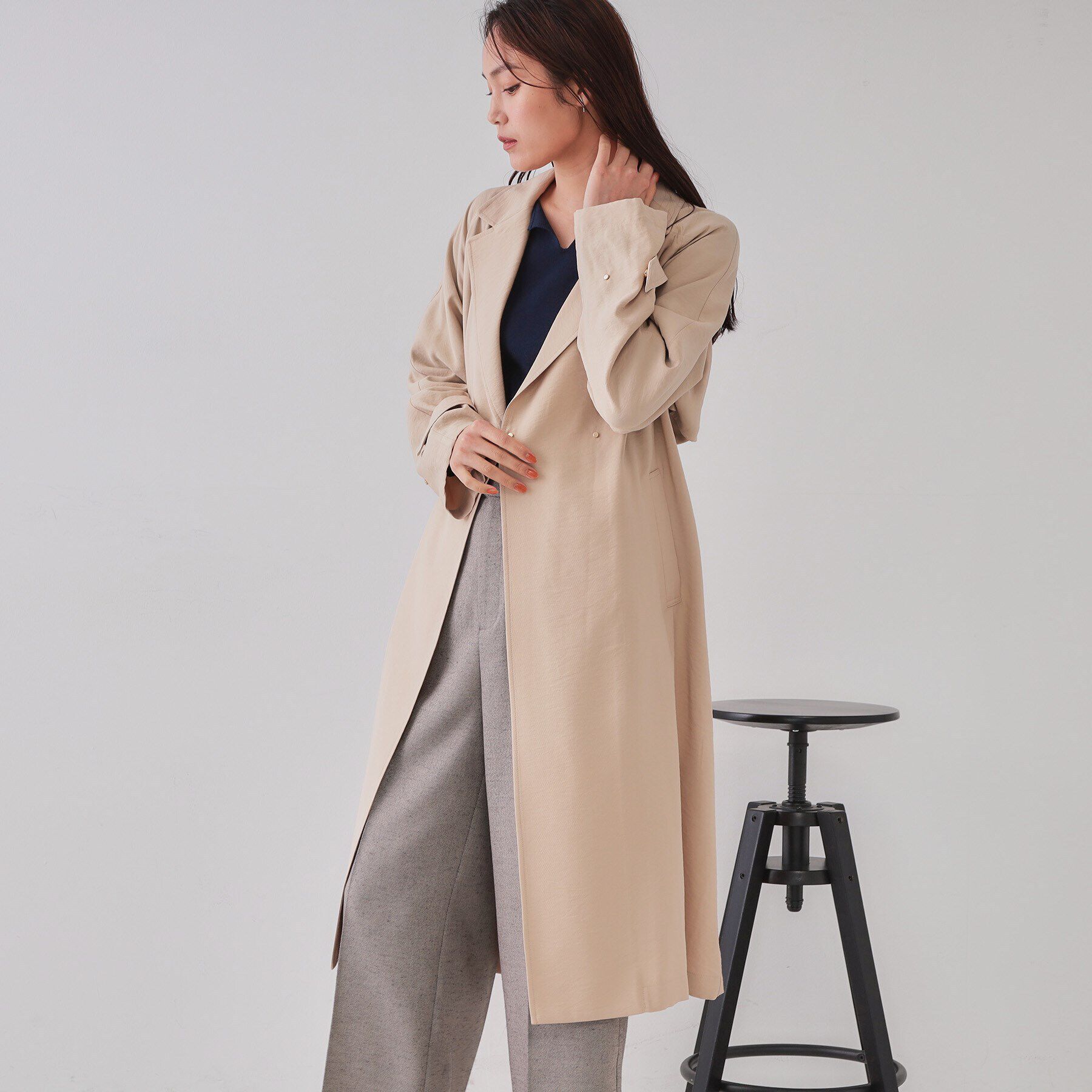 OPAQUE.CLIP「《大人百花掲載》リラクシートレンチコート【洗える】」|トレンチコート|