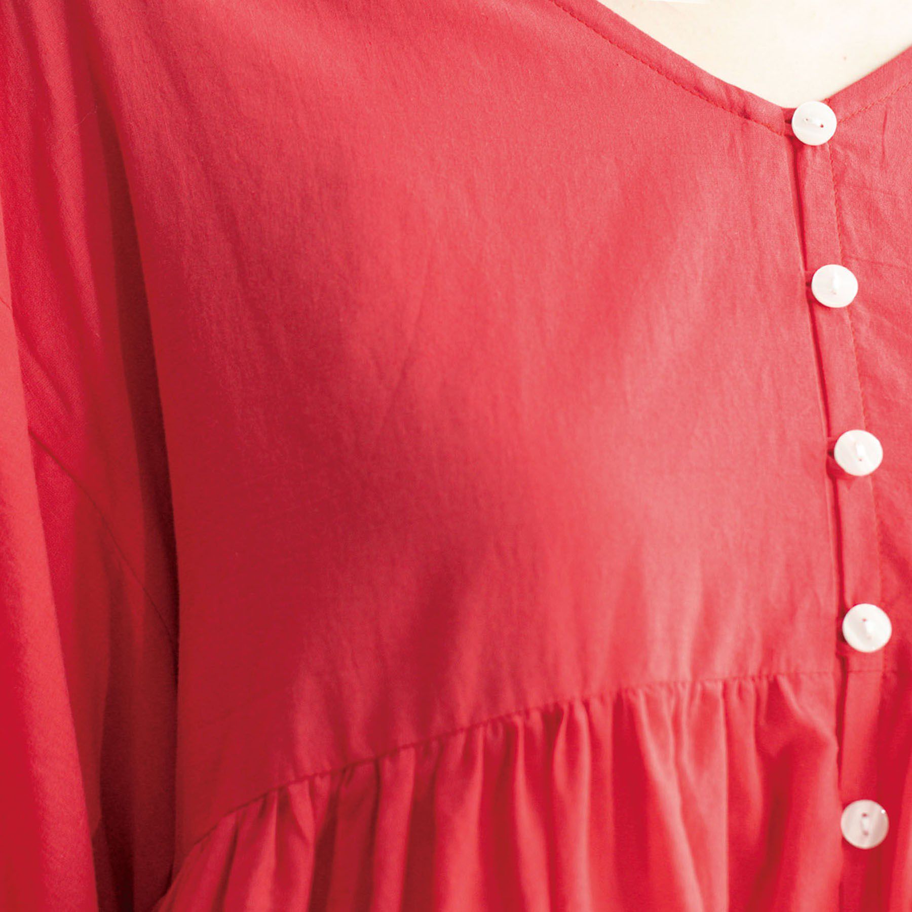 OPAQUE.CLIP「バルーン袖スカラップ刺繍レースチュニック」|シャツ・ブラウス|