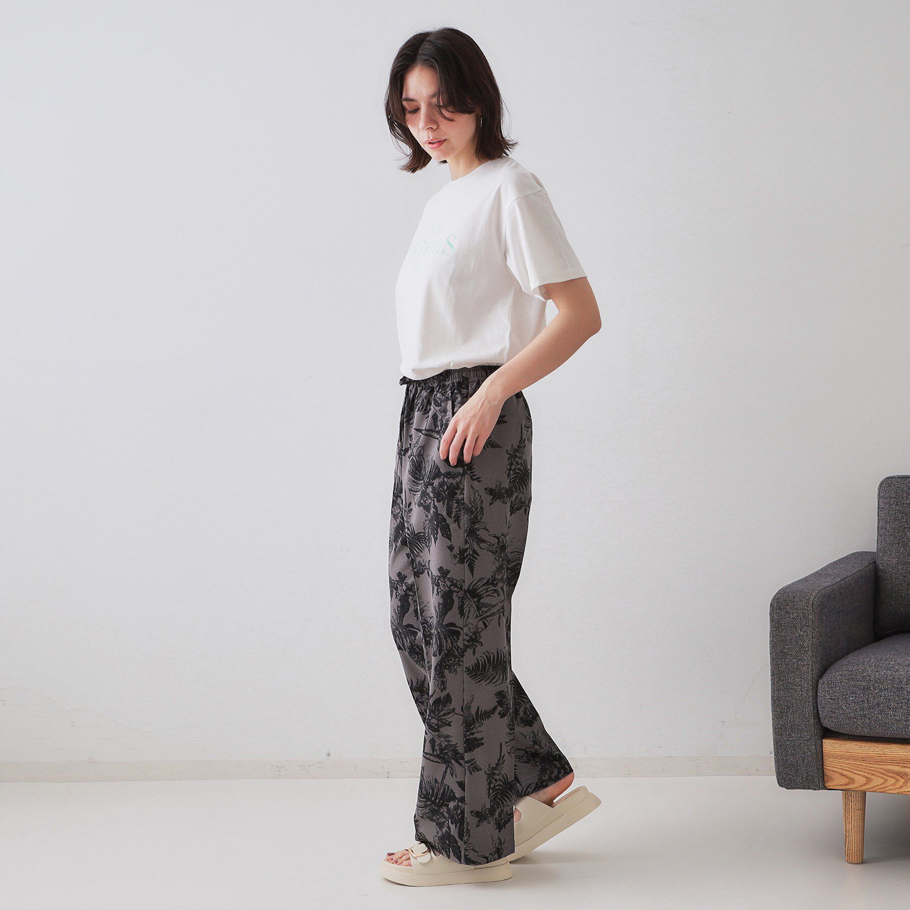 OPAQUE.CLIP「ボタニカルプリントイージーパンツ【洗濯機洗い可】」|その他|