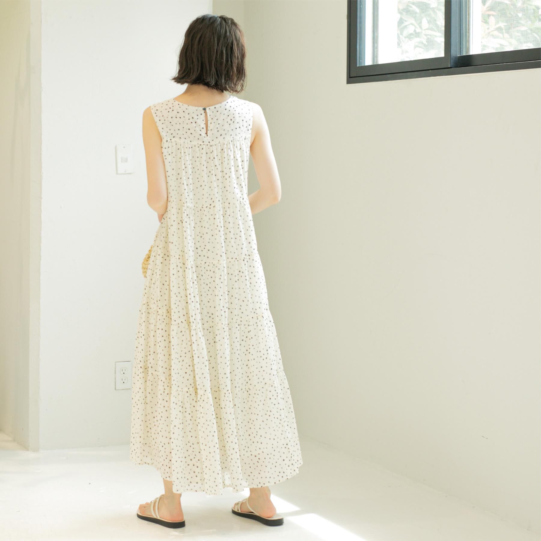 OPAQUE.CLIP「《Can Cam掲載》ティアードマキシドレス/オーガニックコットン混【洗濯機洗い可】」|ワンピース|