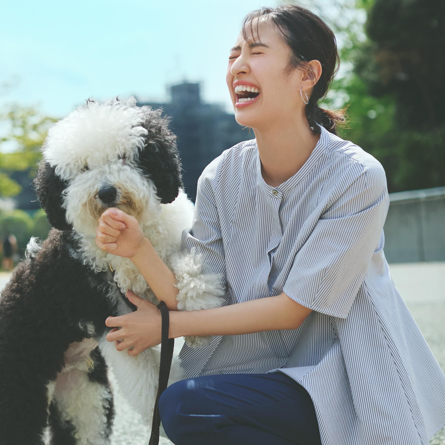 OPAQUE.CLIP「サッカーストライプペプラムブラウス【吸水速乾/イージーアイロン/洗濯機洗い可】」|シャツ・ブラウス|